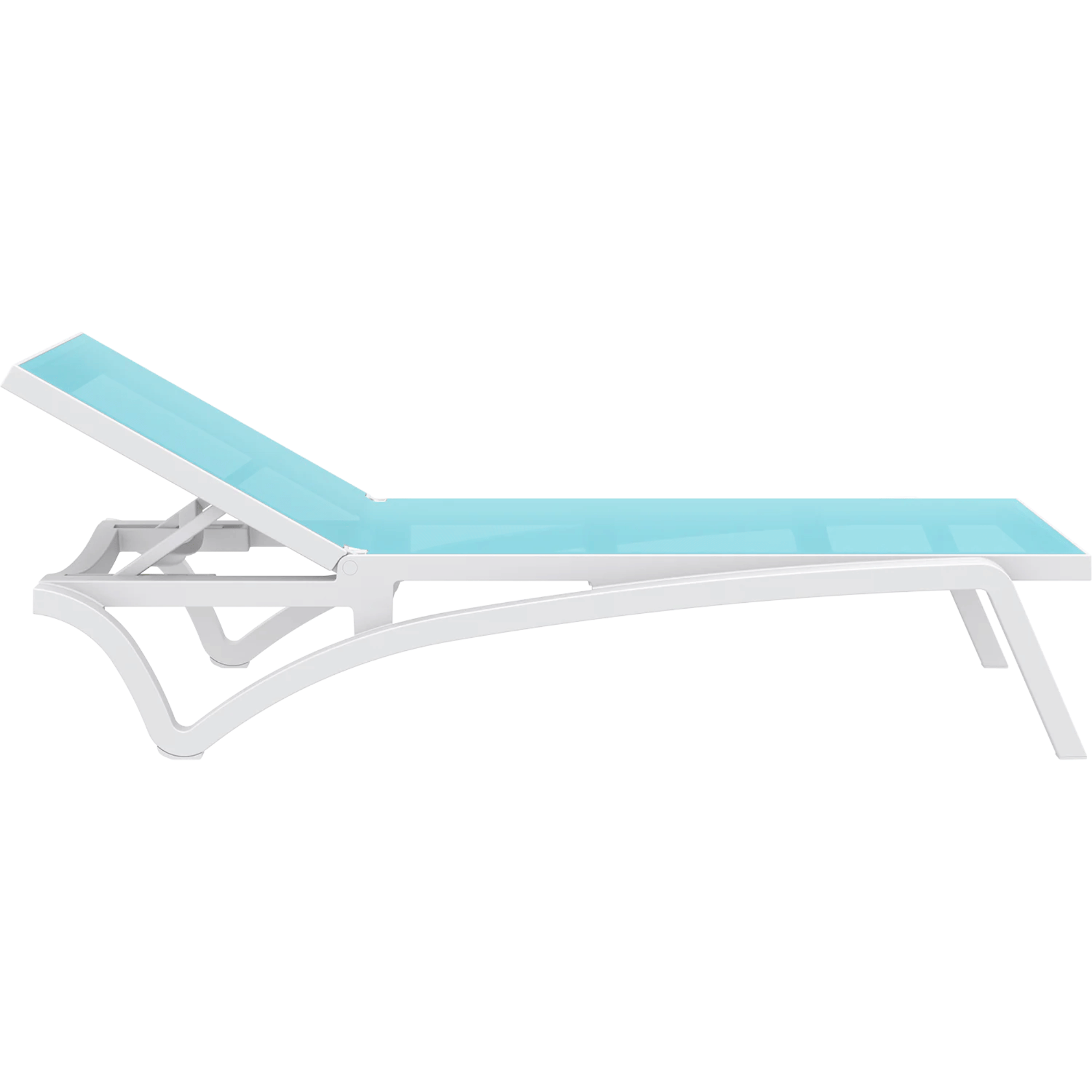 Siesta Pacific Sunlounge - White/Turquoise - Commercial Grade