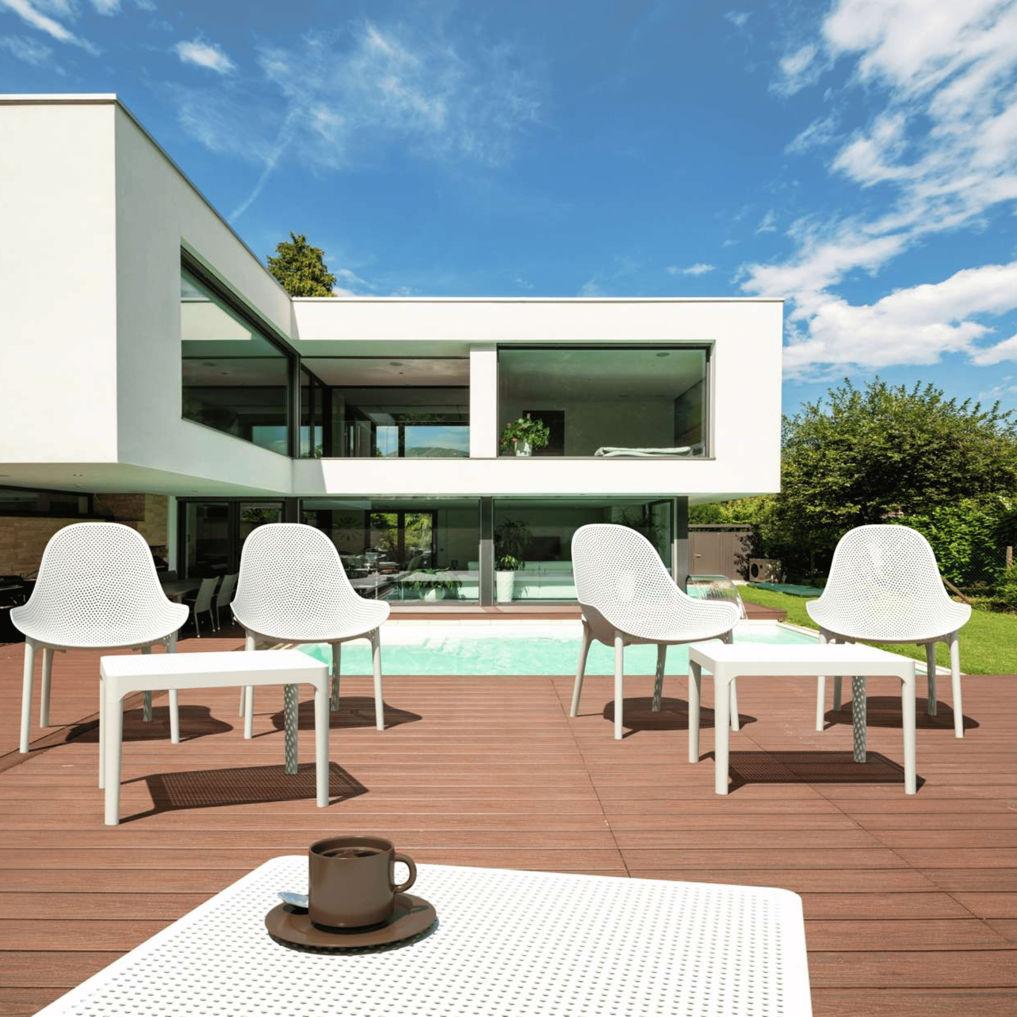 Siesta Sky 3piece Outdoor Lounge Set - 2 Chairs & Side Table - Multiple Colours