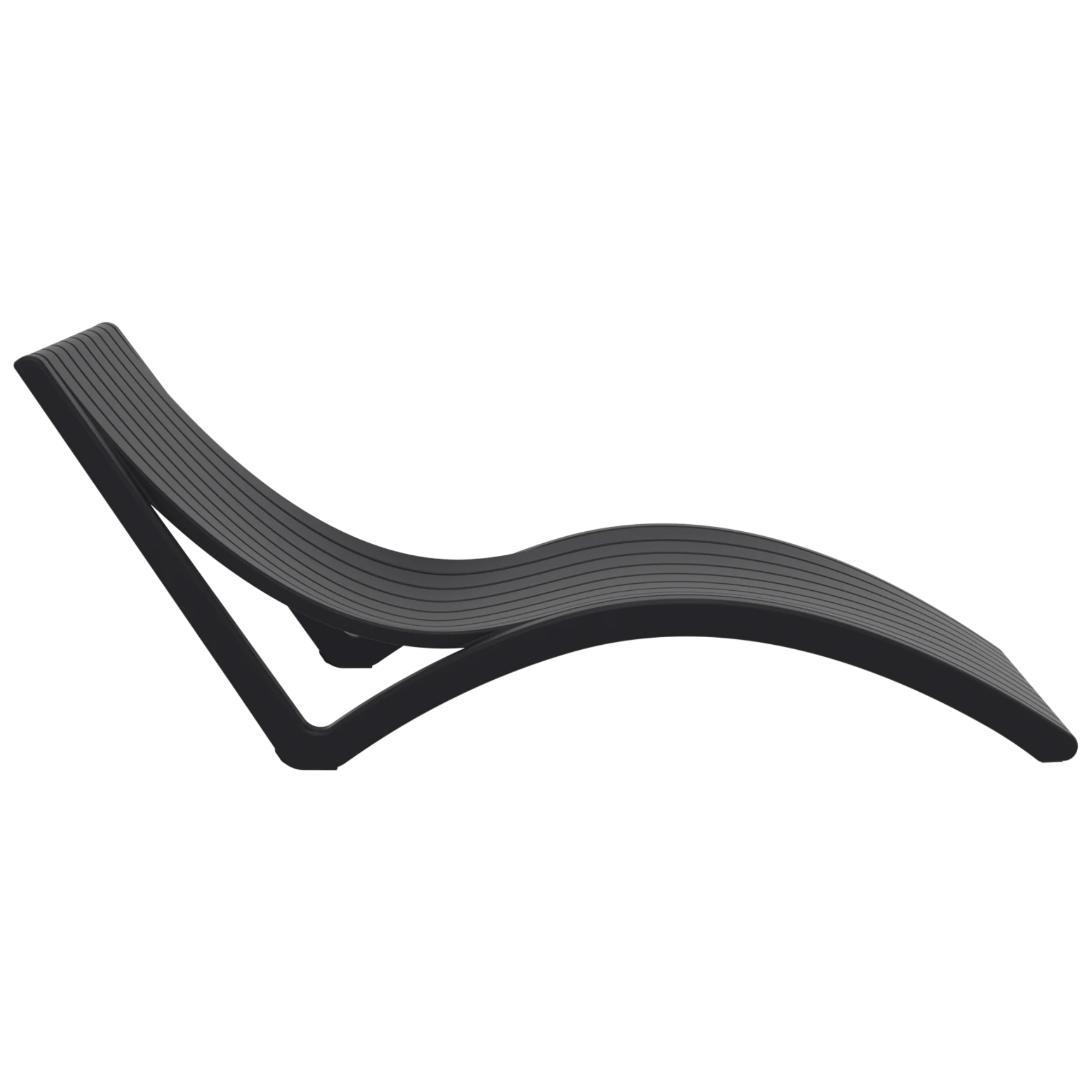 Siesta Slim Sunlounge - Black - Commercial Grade