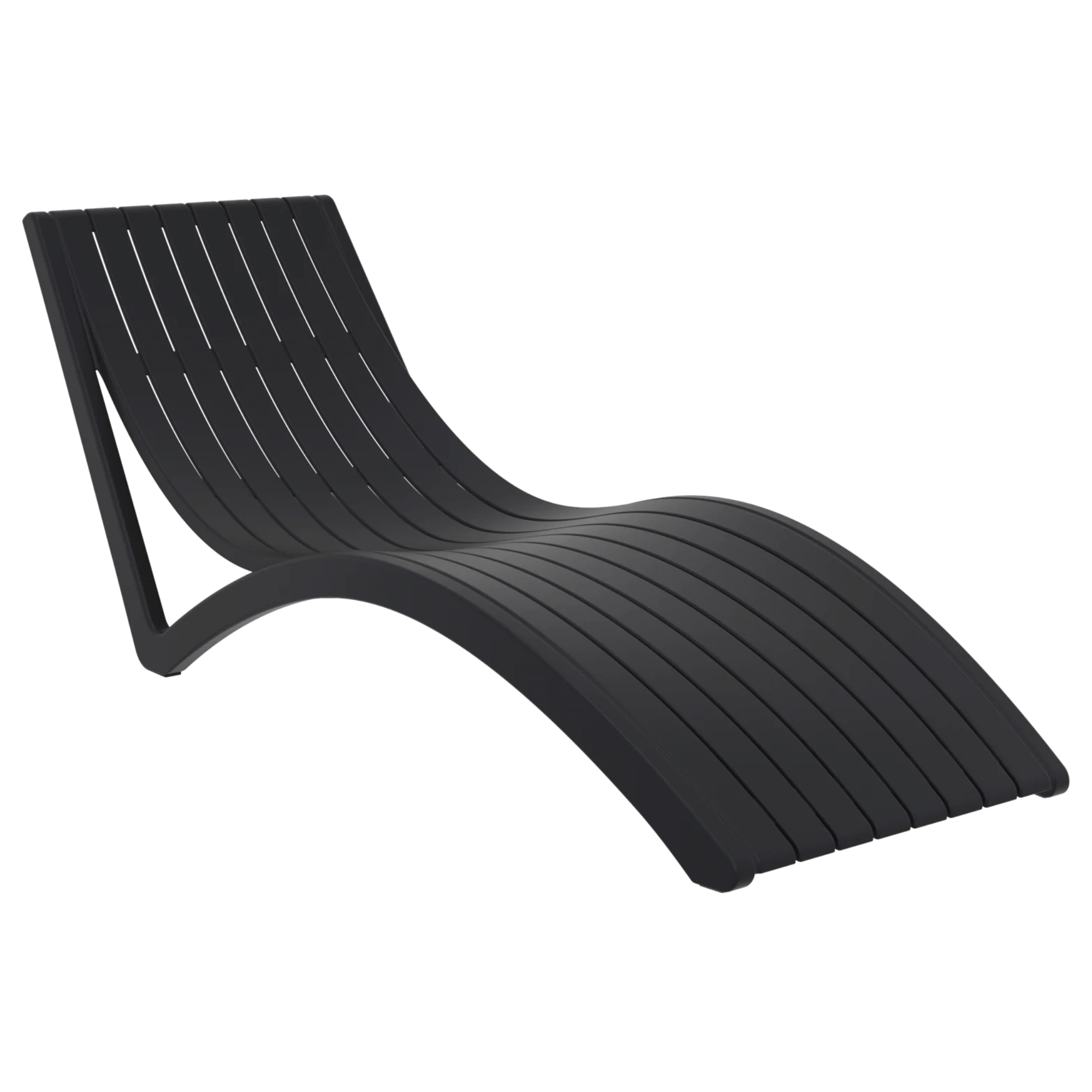 Siesta Slim Sunlounge - Black - Commercial Grade
