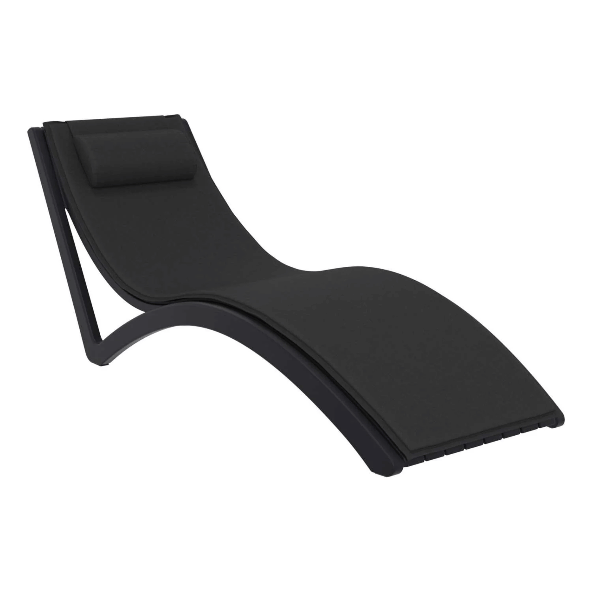 Siesta Slim Sunlounge - Black - Commercial Grade