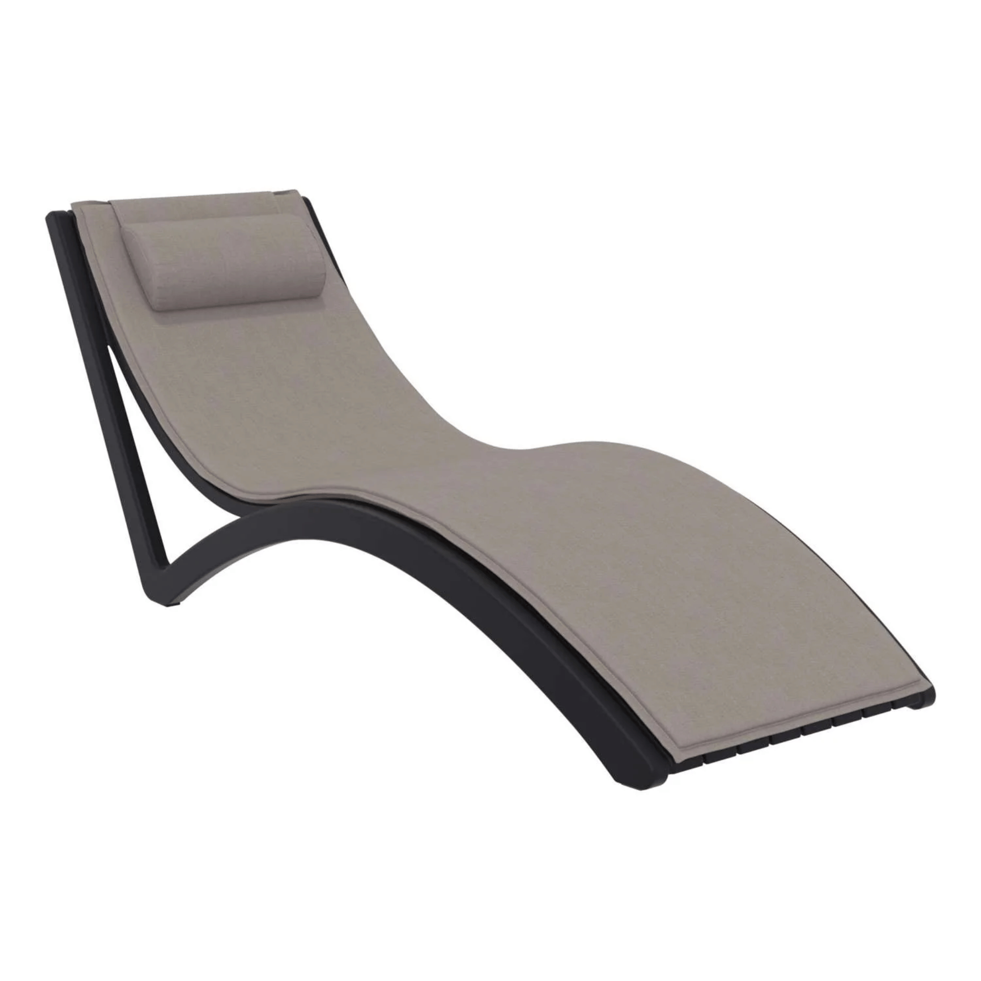 Siesta Slim Sunlounge - Black - Commercial Grade