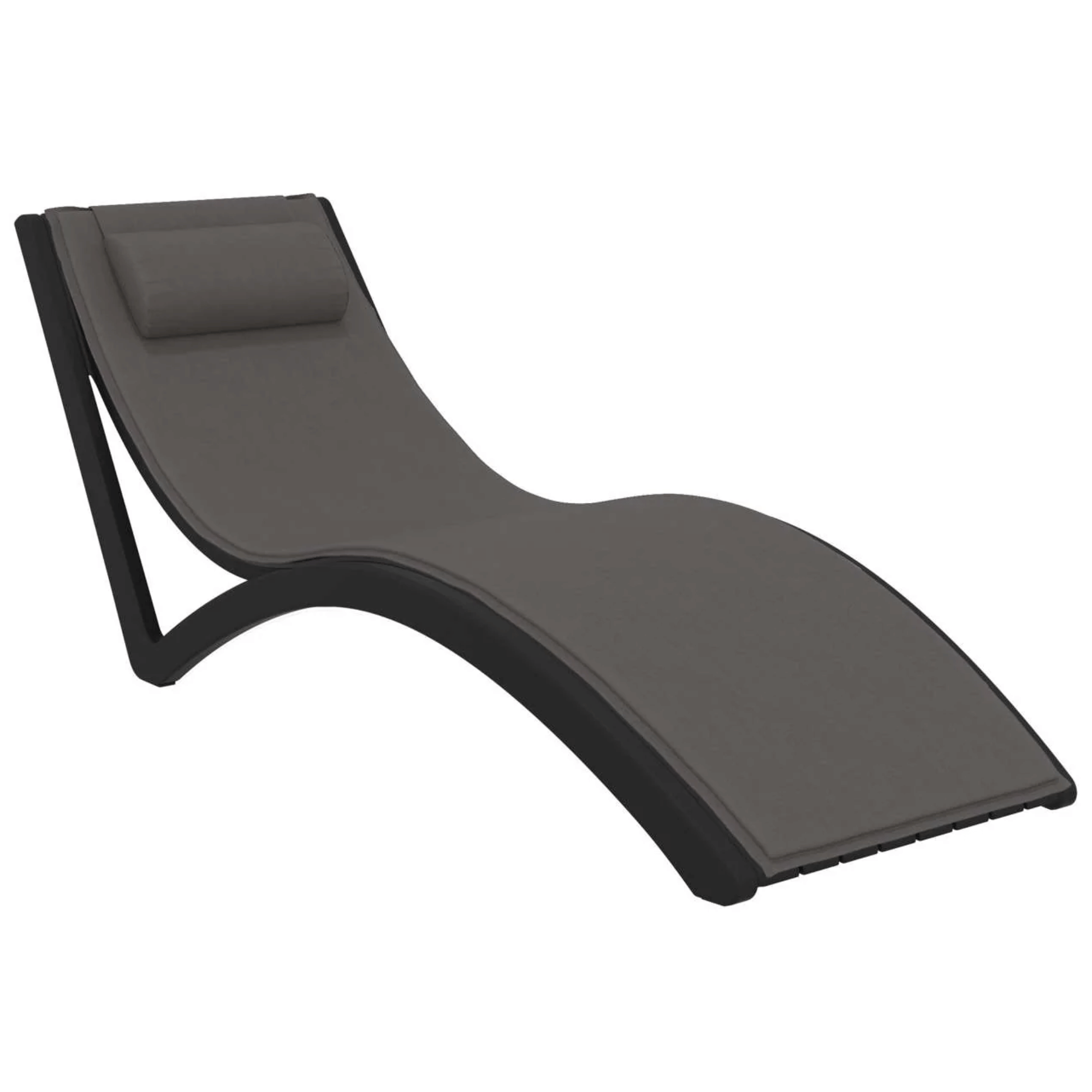 Siesta Slim Sunlounge - Black - Commercial Grade