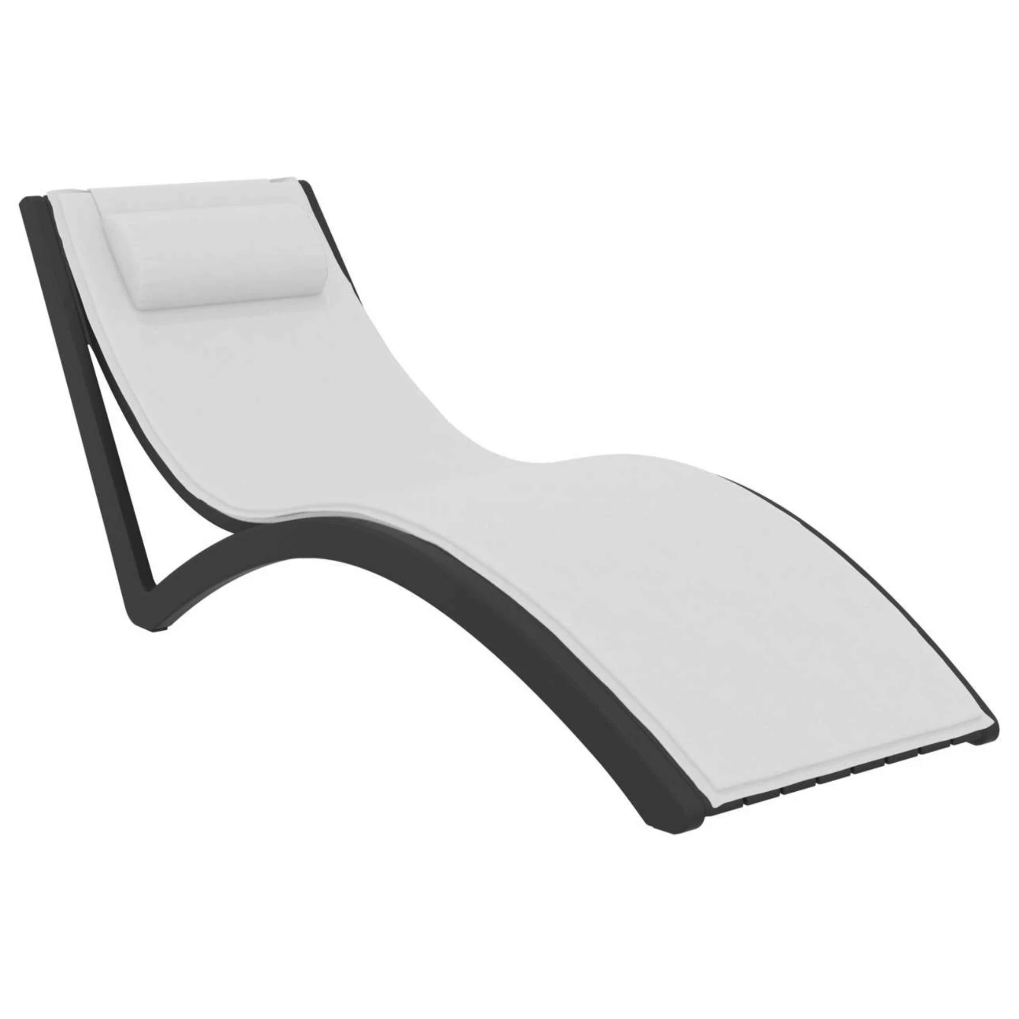 Siesta Slim Sunlounge - Black - Commercial Grade