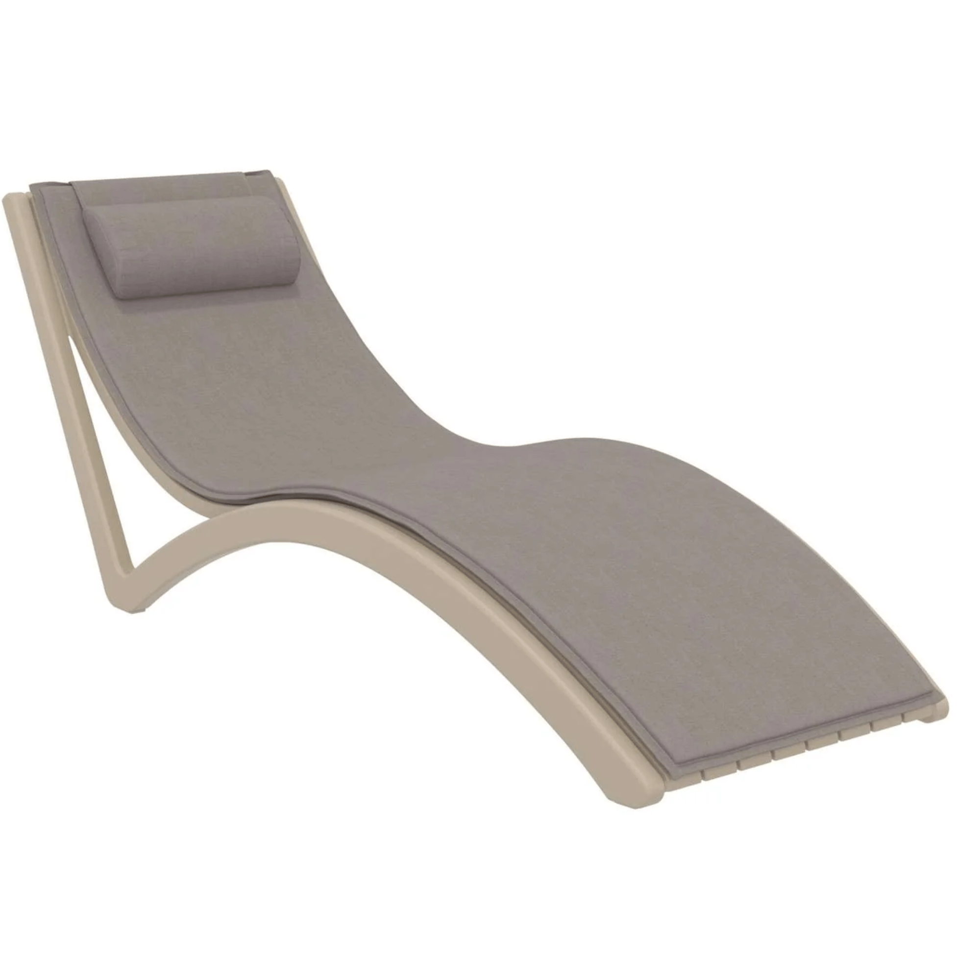 Siesta Slim Sunlounge - Taupe - Commercial Grade