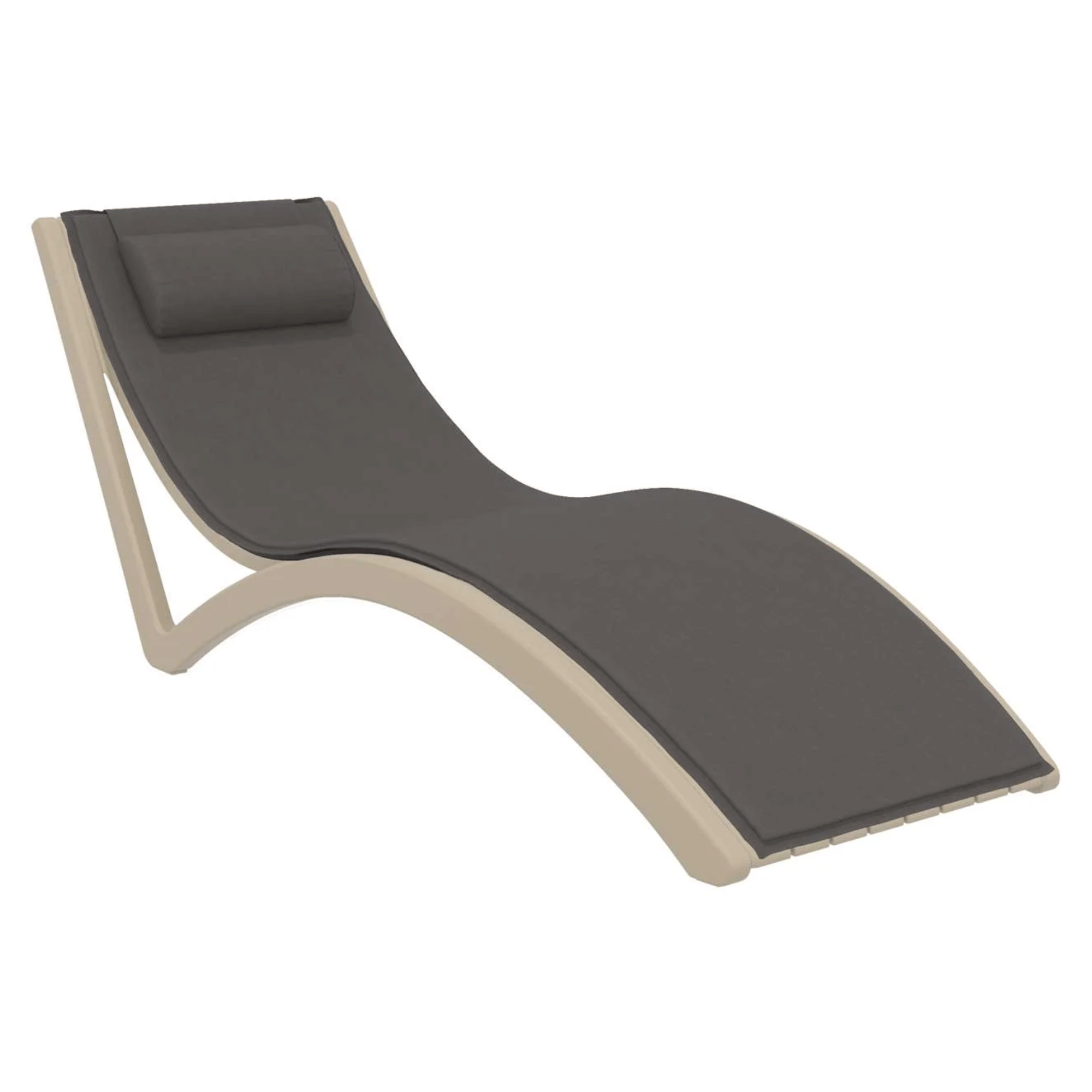 Siesta Slim Sunlounge - Taupe - Commercial Grade