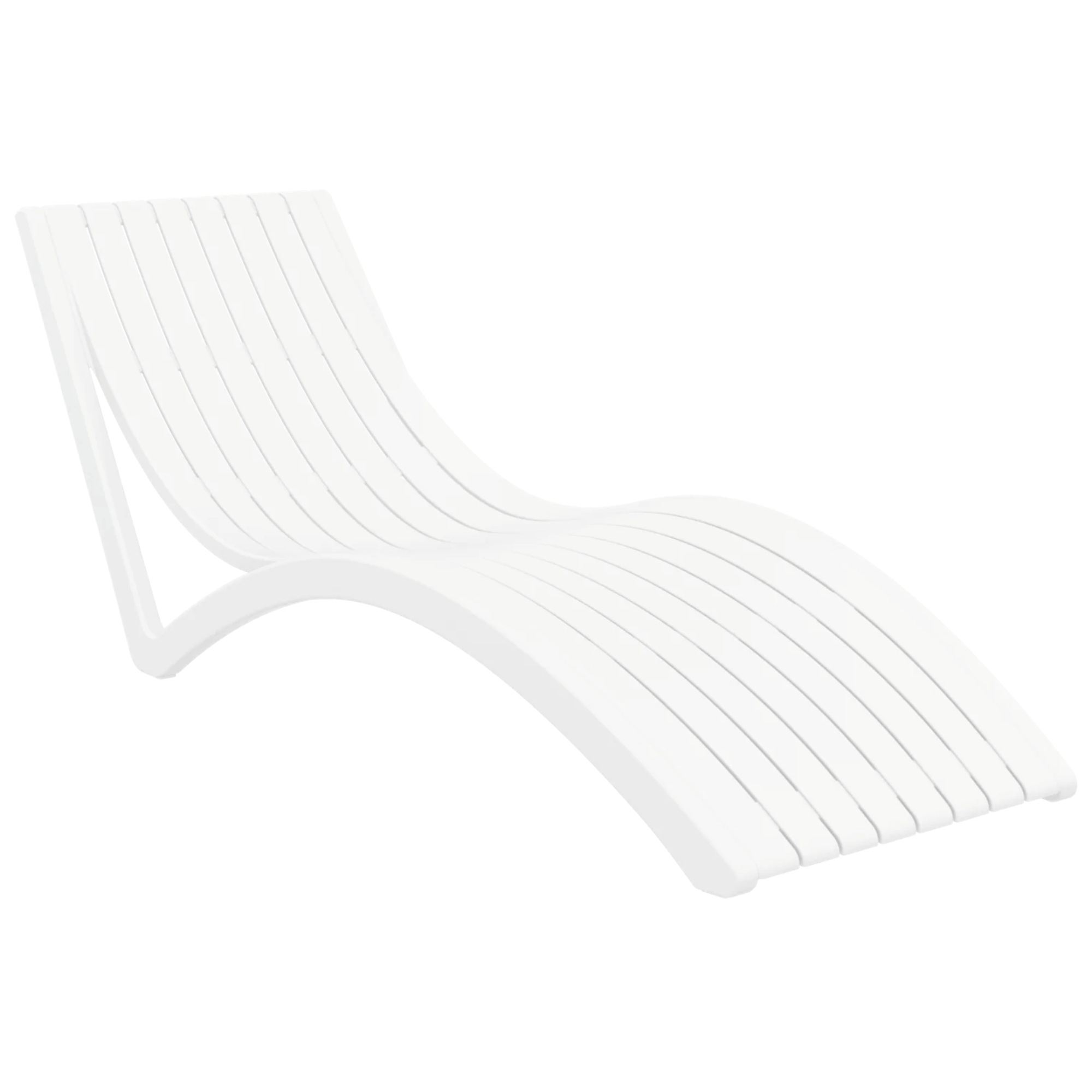 Siesta Slim Sunlounge - White - Commercial Grade