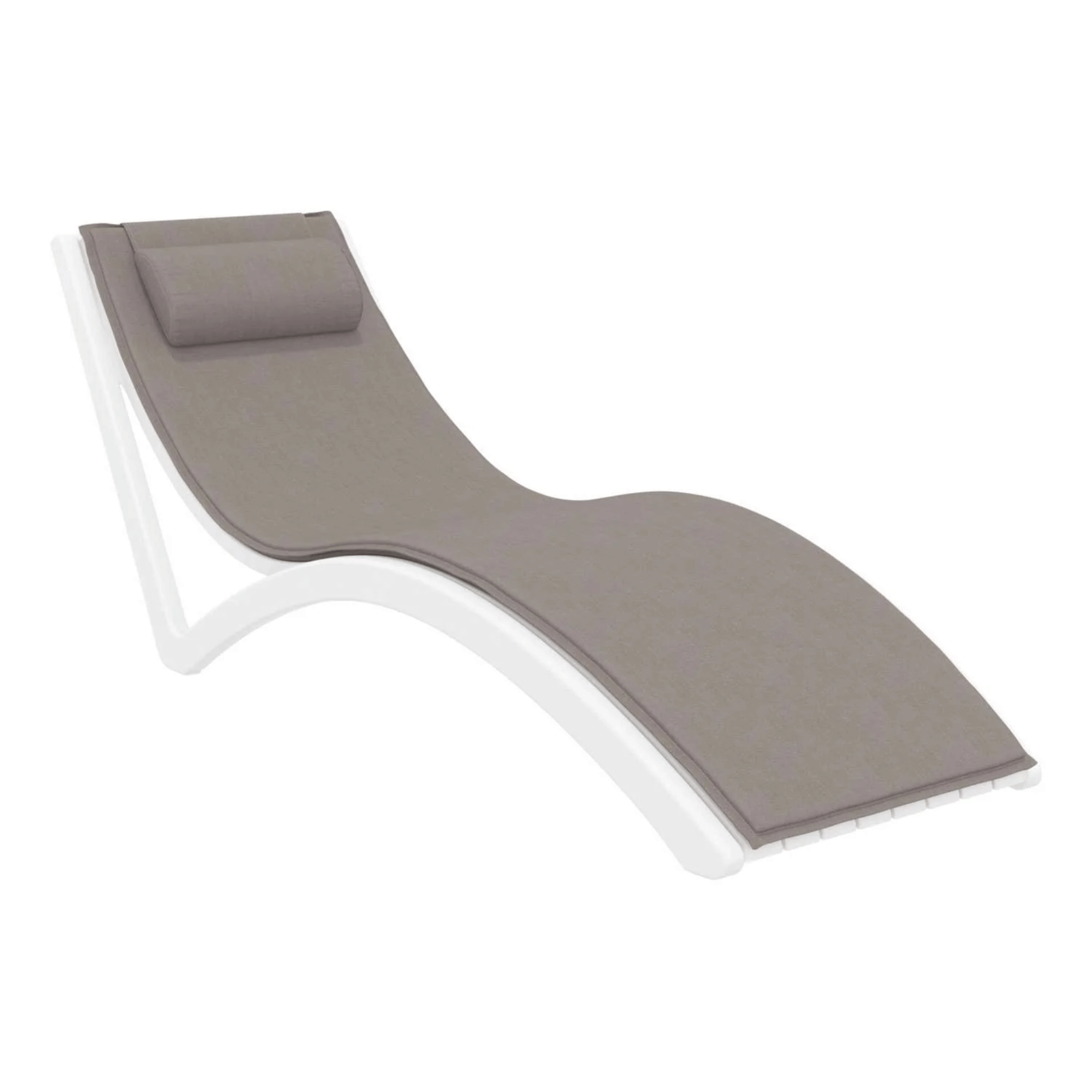Siesta Slim Sunlounge - White - Commercial Grade