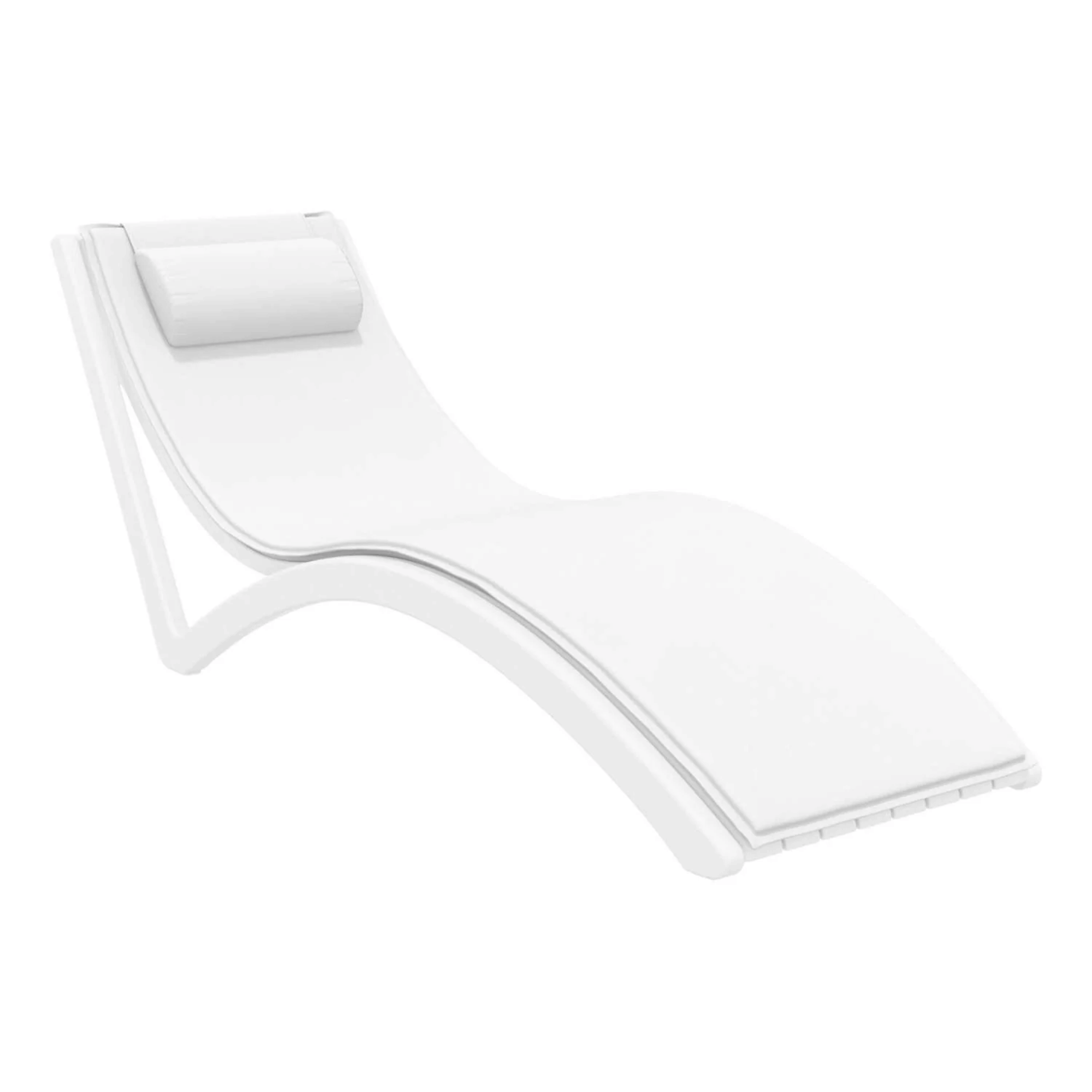 Siesta Slim Sunlounge - White - Commercial Grade