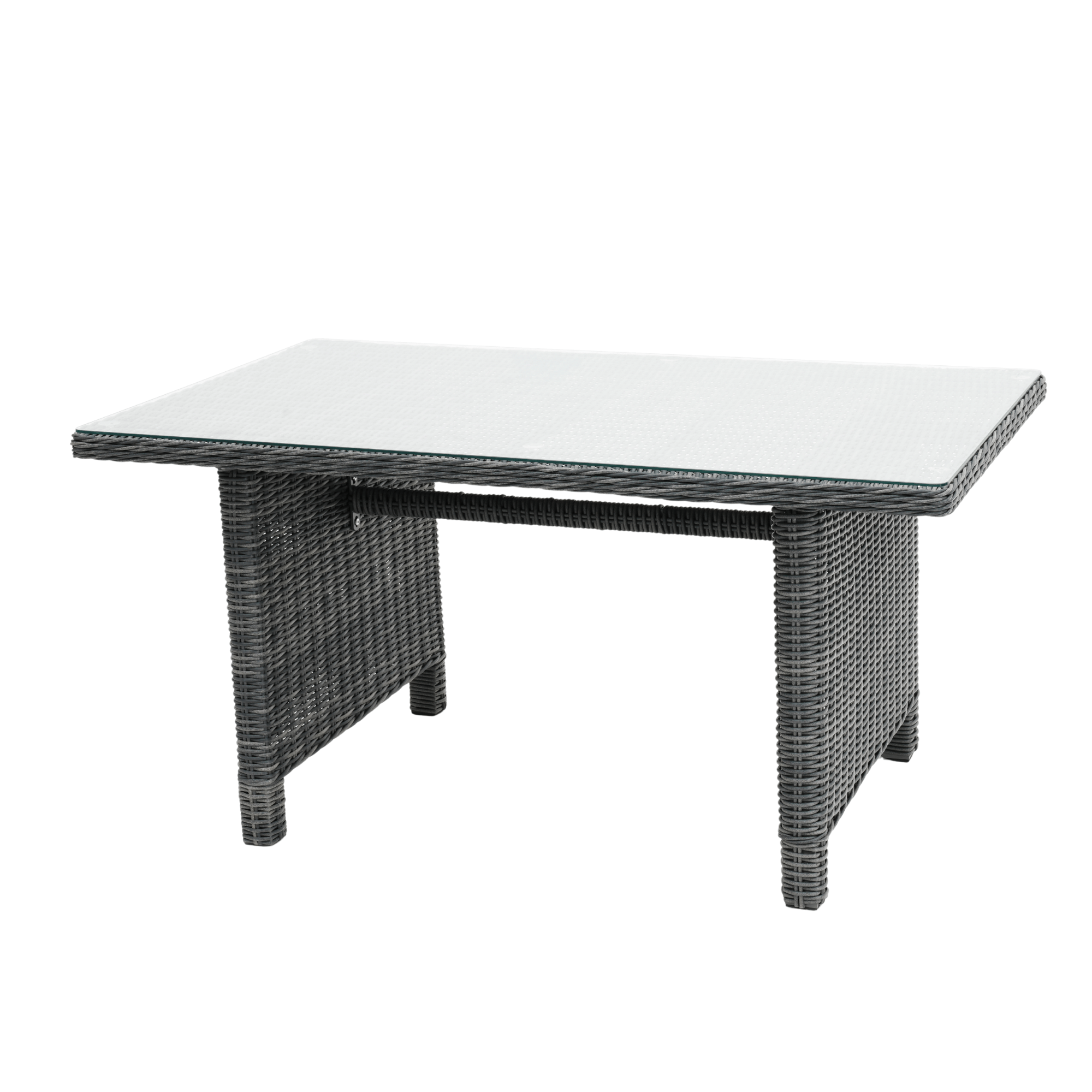 Swiss 6pce Outdoor Lounge Dining Wicker Set with Recliners - Castle Grey