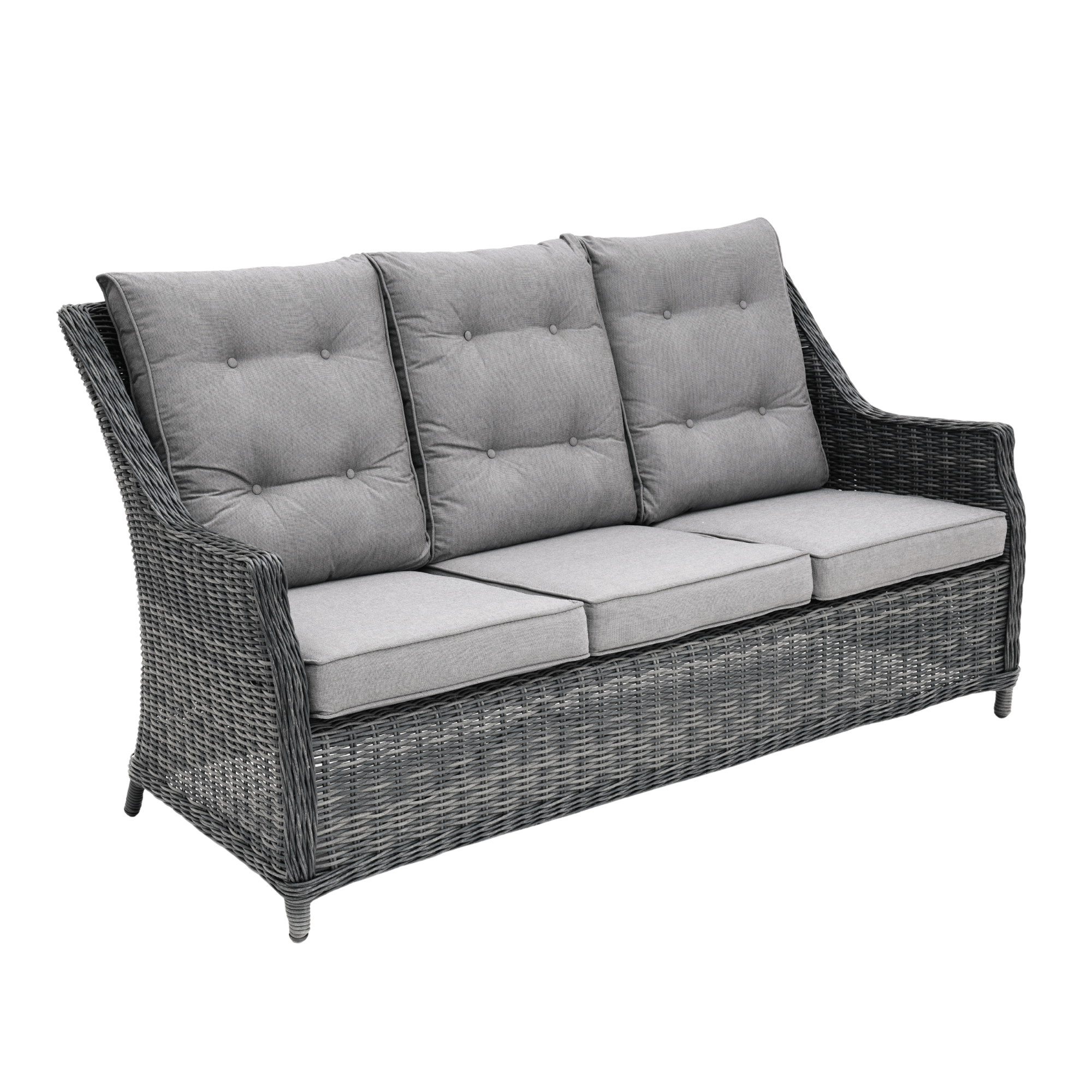 Swiss 6pce Outdoor Lounge Dining Wicker Set with Recliners - Castle Grey