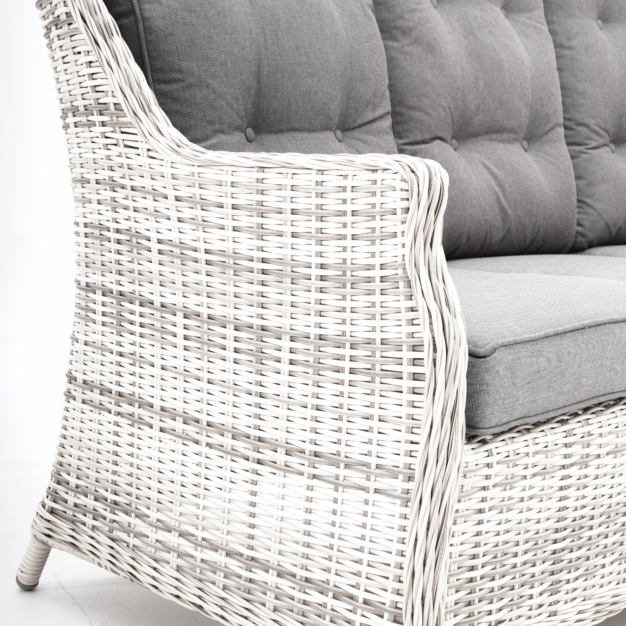 Swiss 6pce Outdoor Lounge Dining Wicker Set with Recliners - Zen White