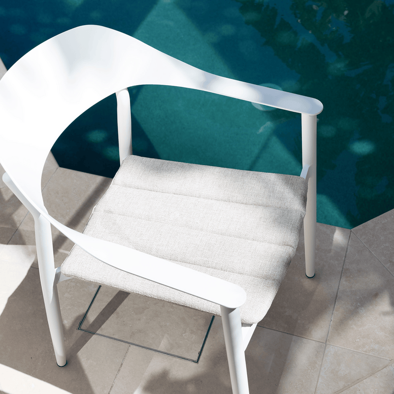 Tala Outdoor Dining Chair White with cushion