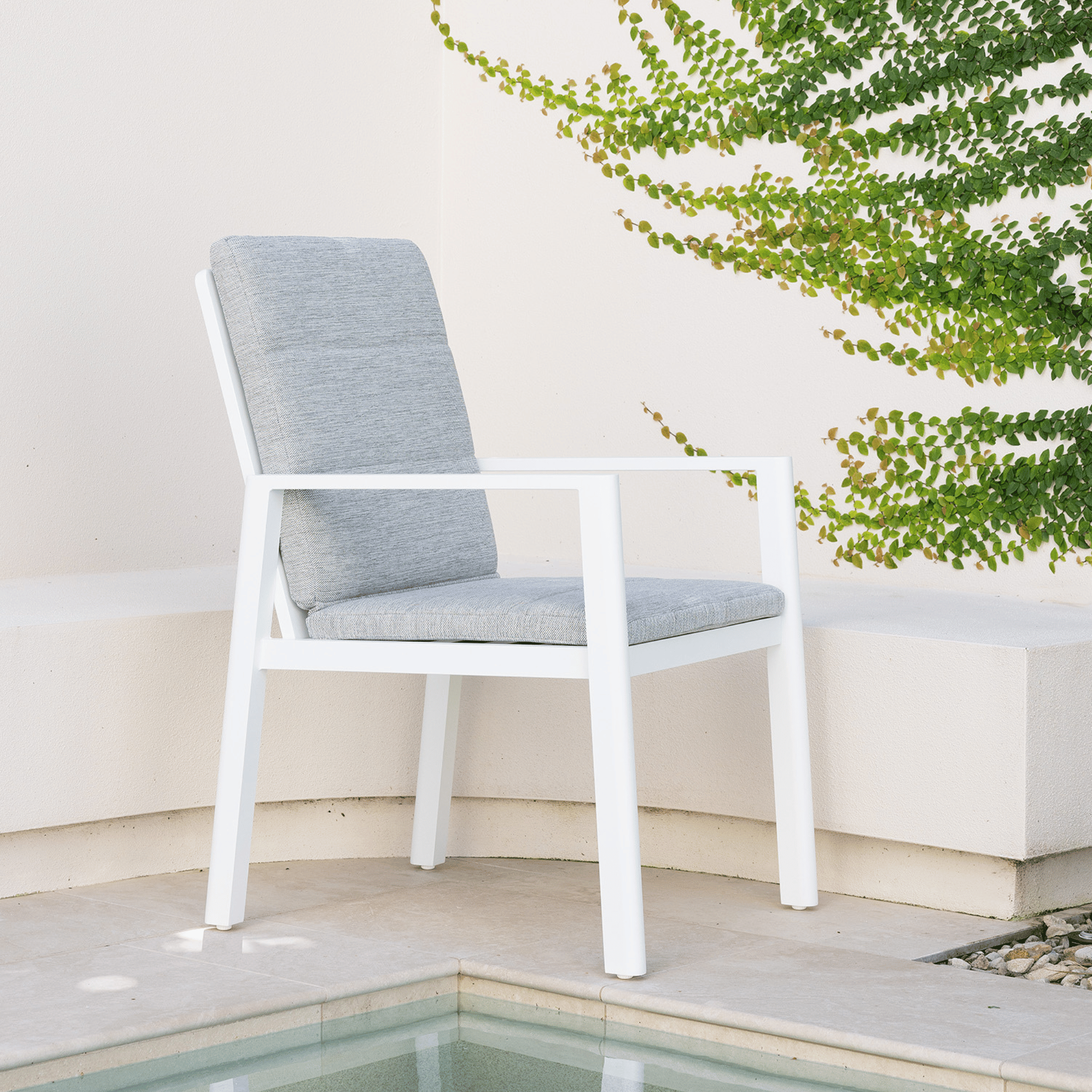 Trend Outdoor Dining Chair - White/Light Grey Fleck