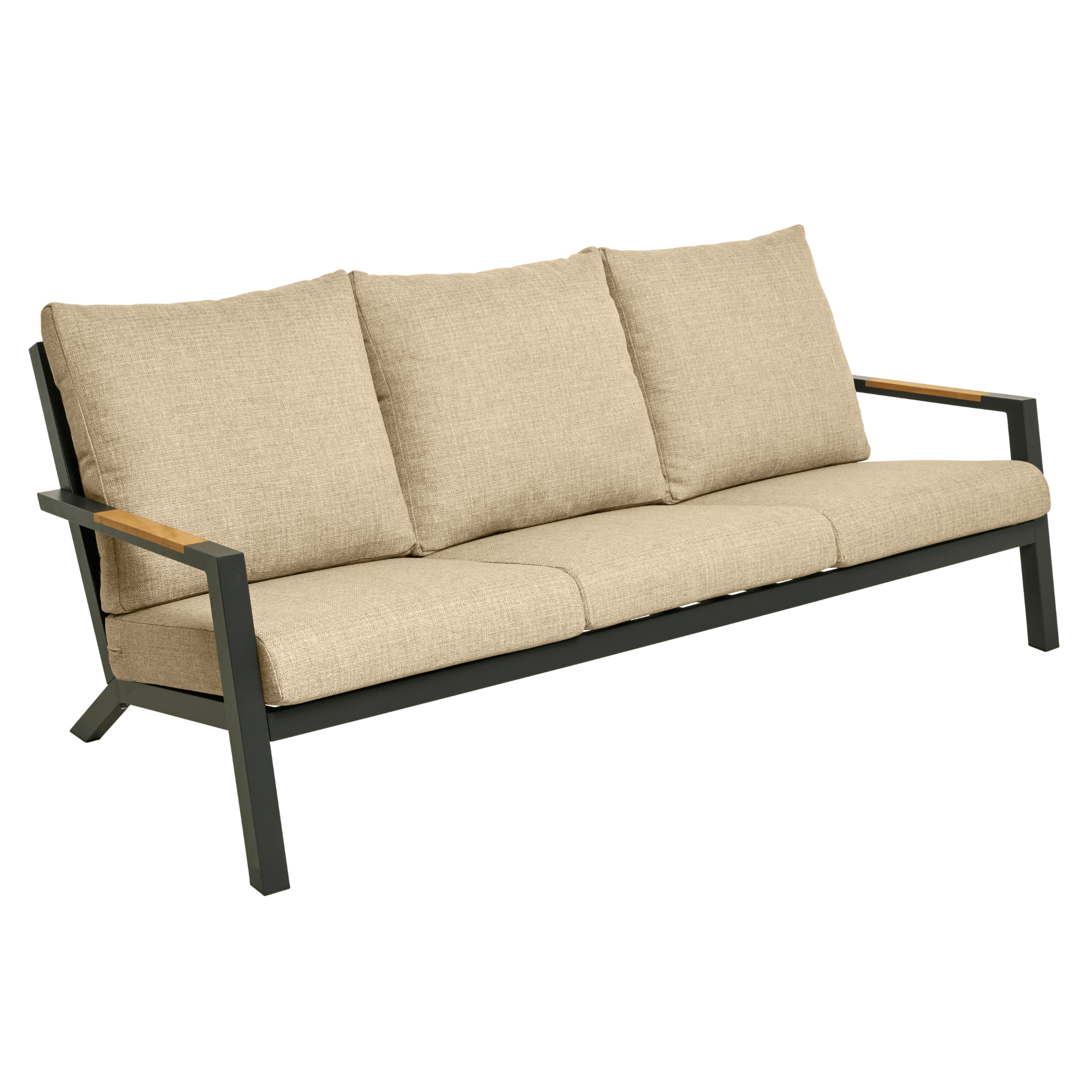 Venus 3-seater Lounge - Charcoal/Oatmeal Texture