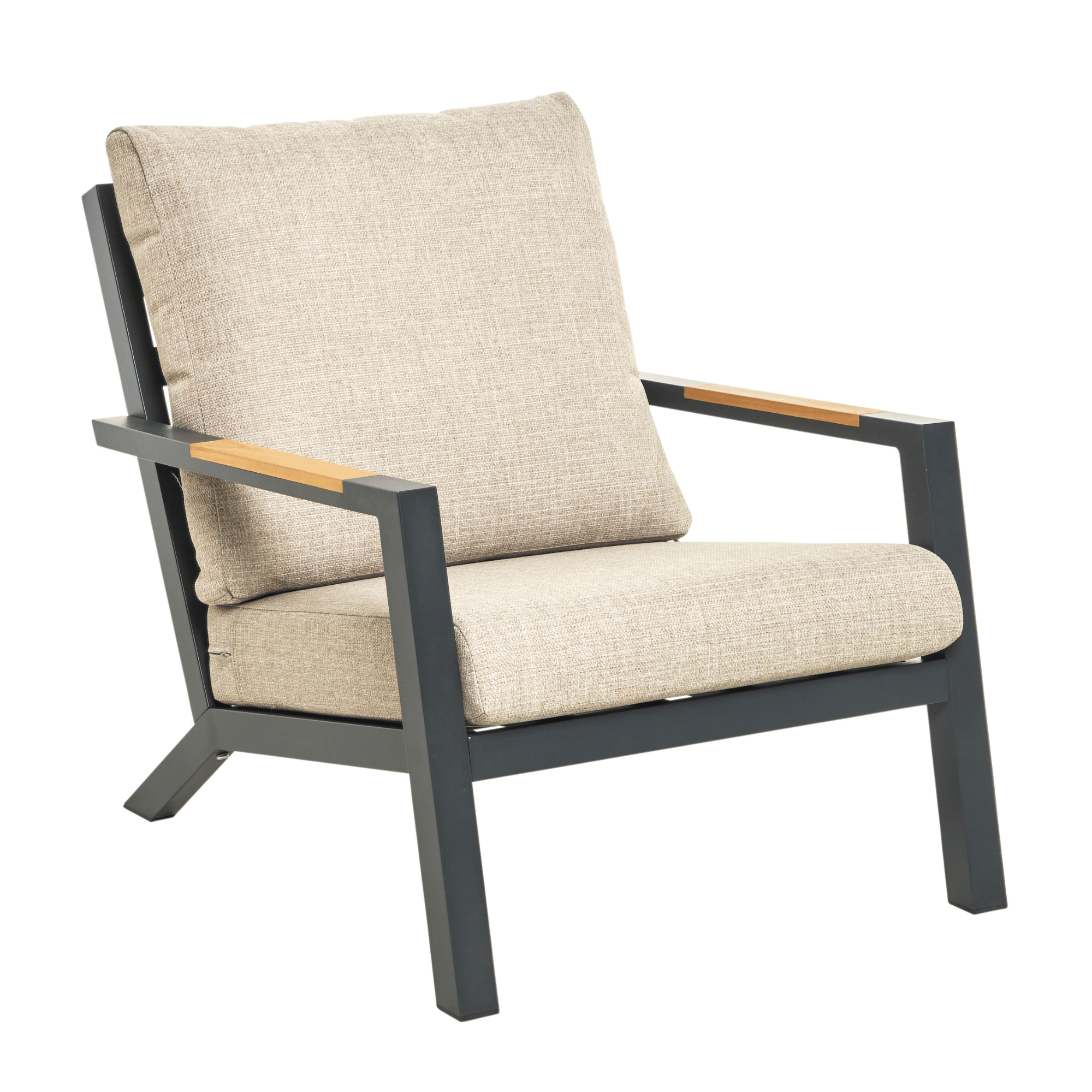 Venus Single Lounge - Charcoal/Oatmeal Texture
