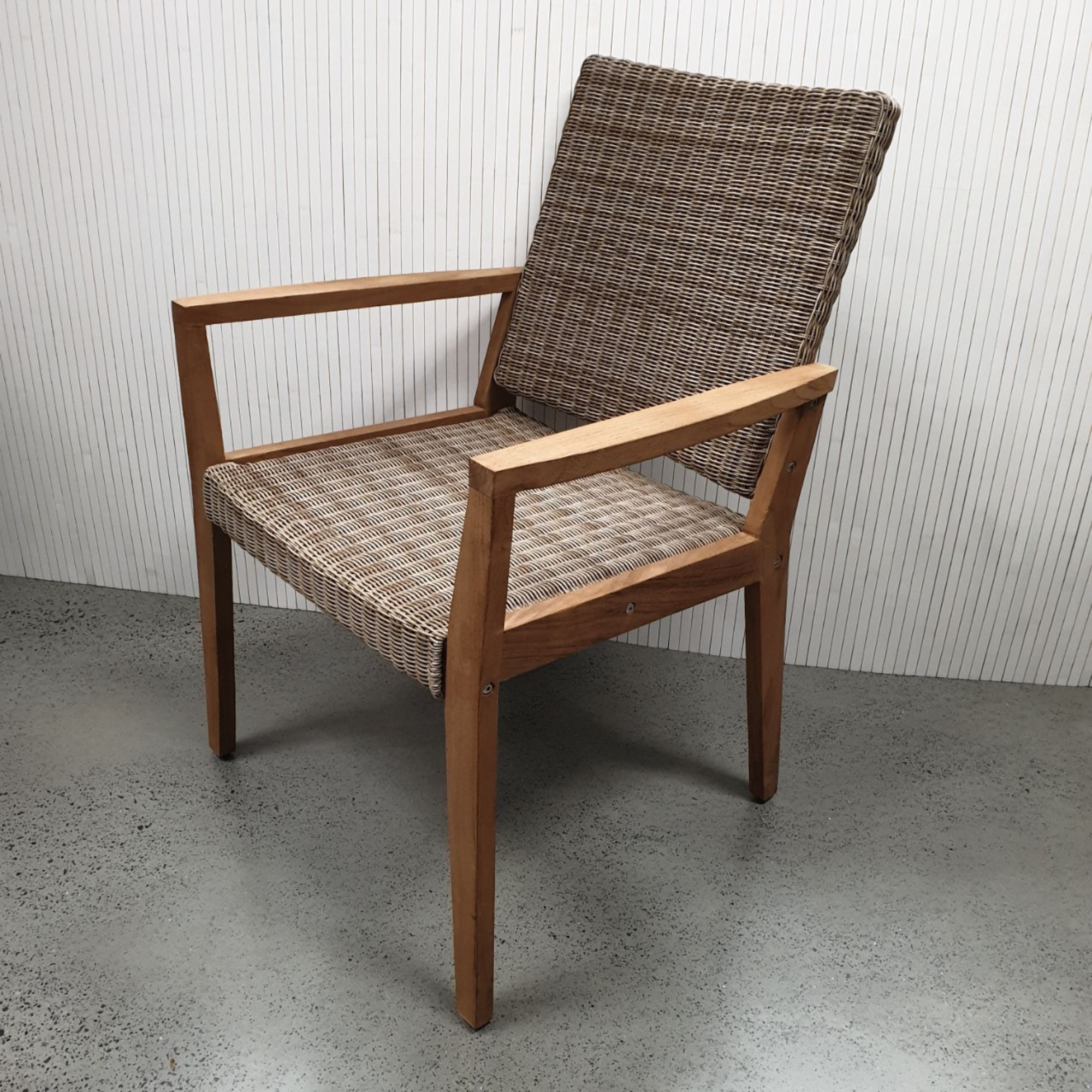 Winton Wicker Outdoor Dining Chair - irish coffee