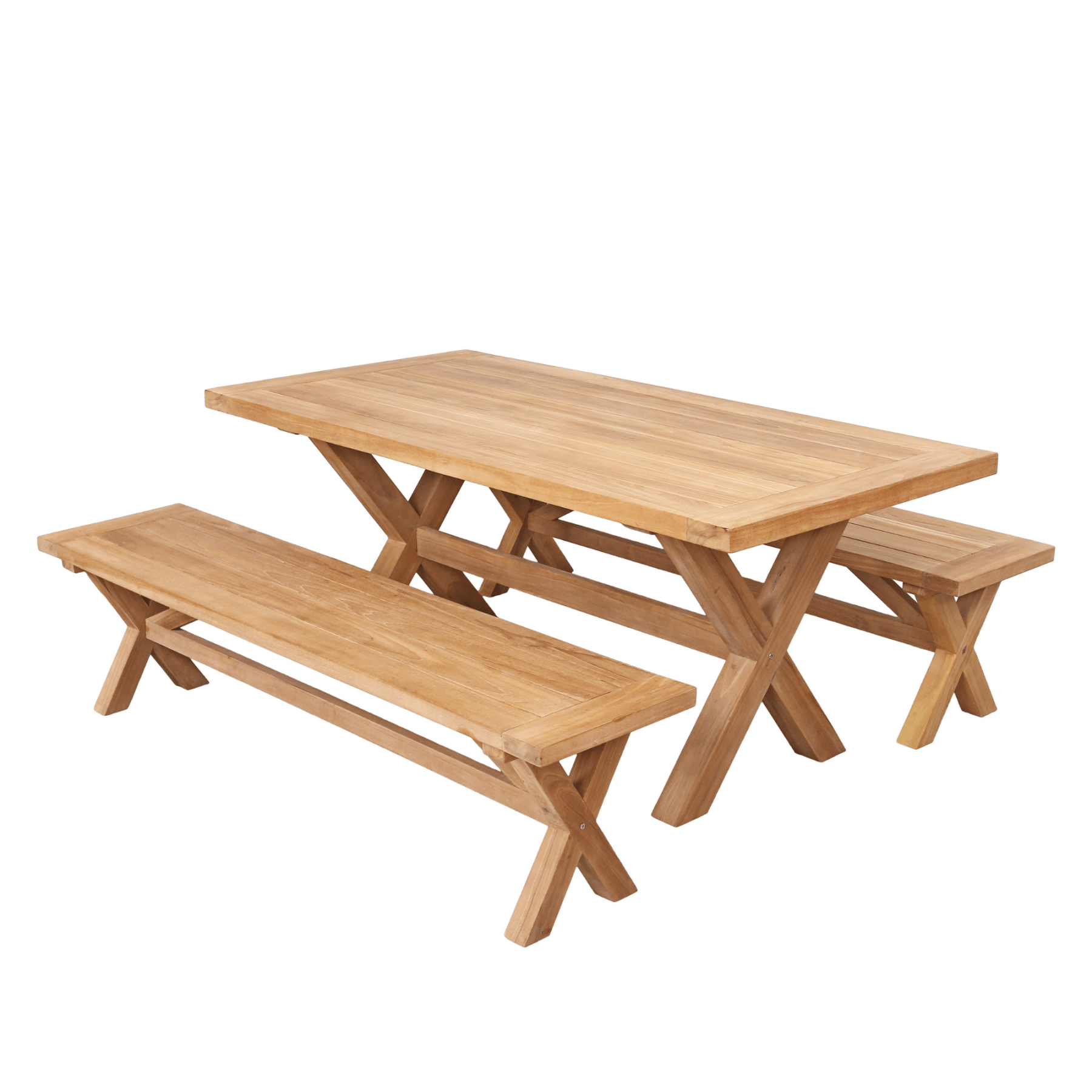 Alexander teak bench outdoor dining setting 240cm - Lume Outdoor Living