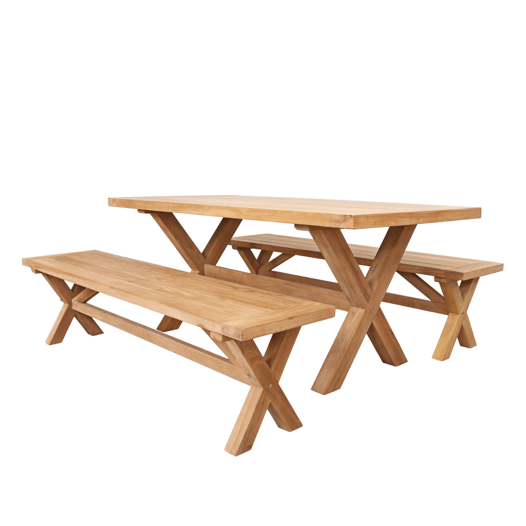 Alexander teak bench outdoor dining setting 240cm - Lume Outdoor Living