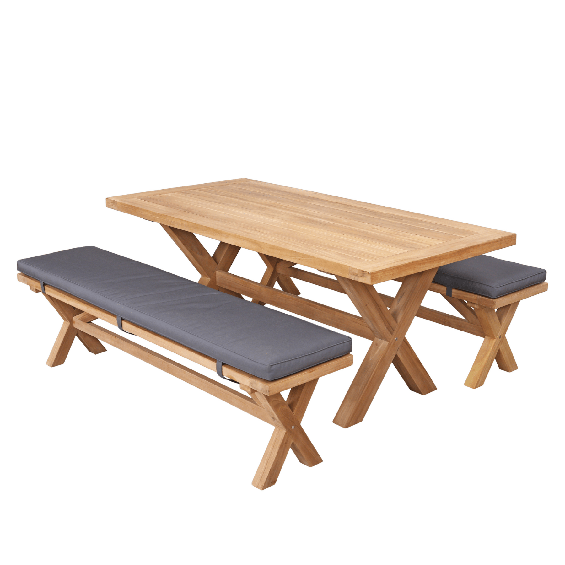 Alexander teak bench outdoor dining setting 240cm - Lume Outdoor Living