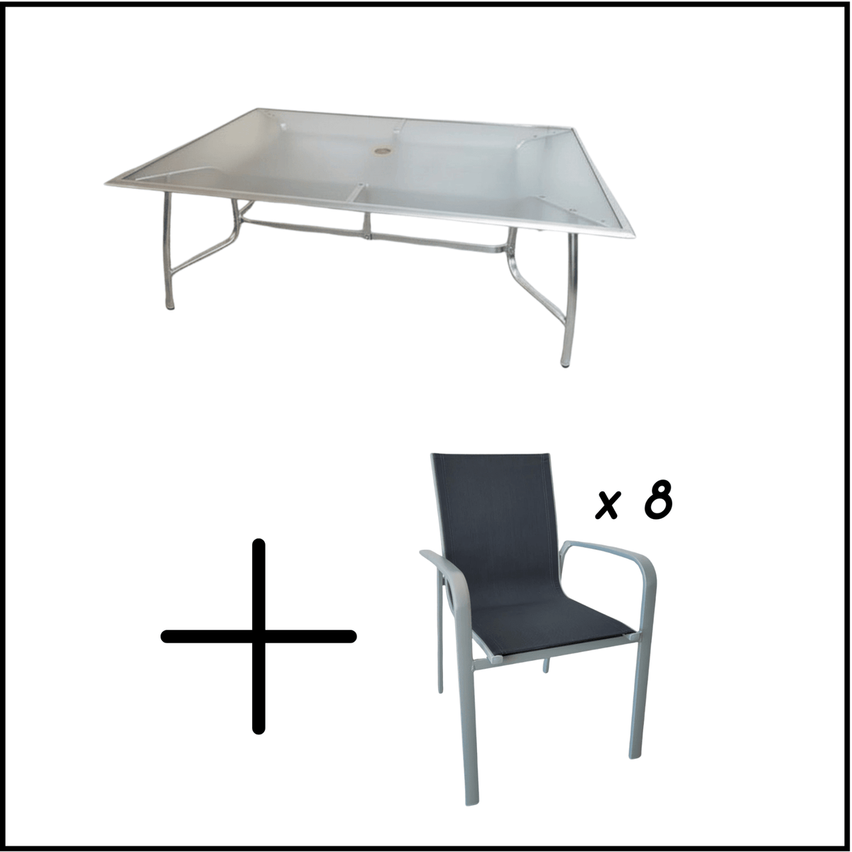 Amethyst & Pandora 220x150cm 9pce Dining Setting - Lume Outdoor Living
