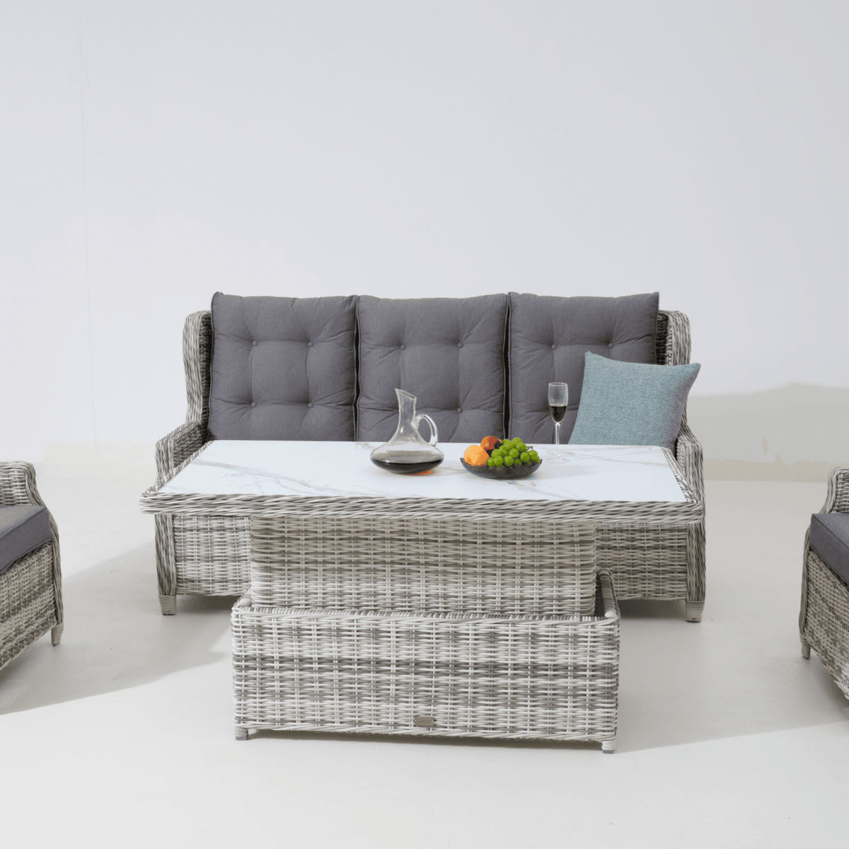 Anglesea Adjustable Height 140x80cm Table - Zen White - Lume Outdoor Living
