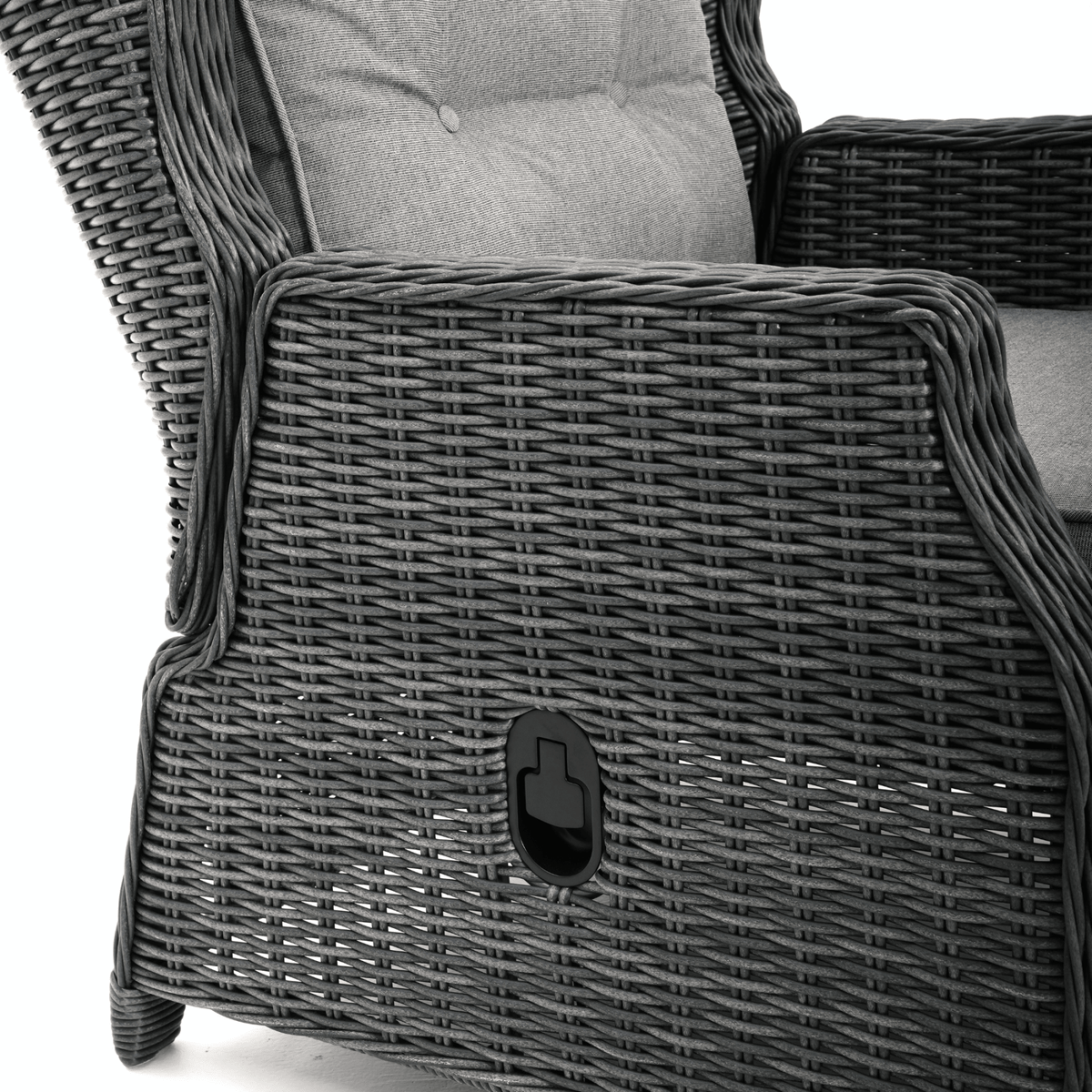 Anglesea Recliner 4pce Lounge Setting with Adjustable Height Table - Castle Grey - Lume Outdoor Living