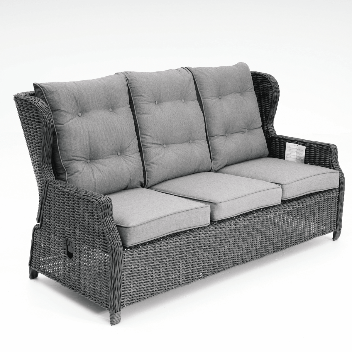 Anglesea Recliner 4pce Lounge Setting with Adjustable Height Table - Castle Grey - Lume Outdoor Living