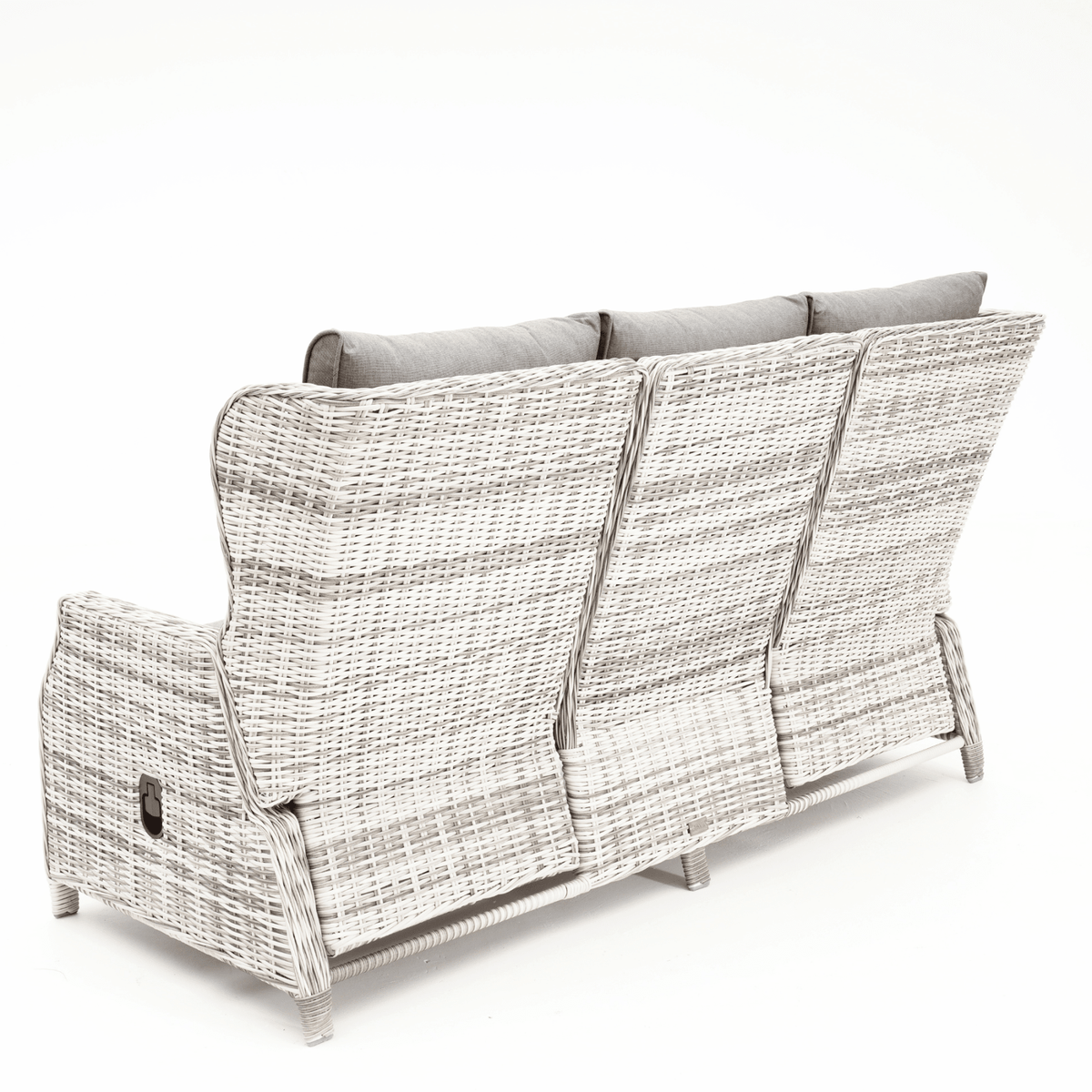 Anglesea Recliner 4pce Lounge Setting with Adjustable Height Table - Zen White - Lume Outdoor Living