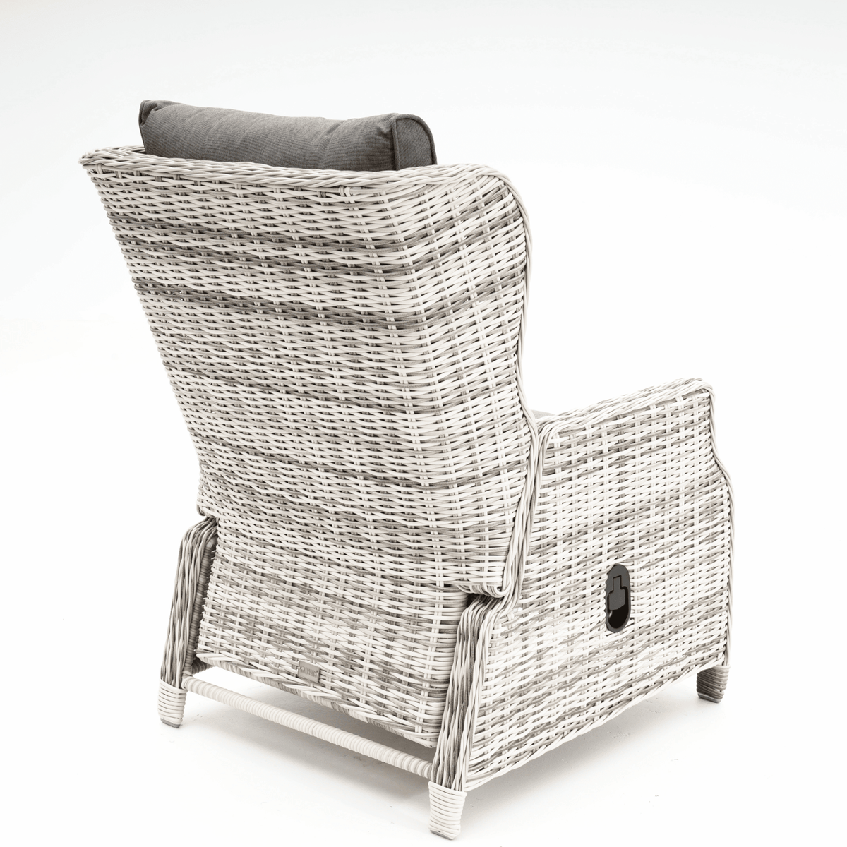 Anglesea Recliner 4pce Lounge Setting with Adjustable Height Table - Zen White - Lume Outdoor Living