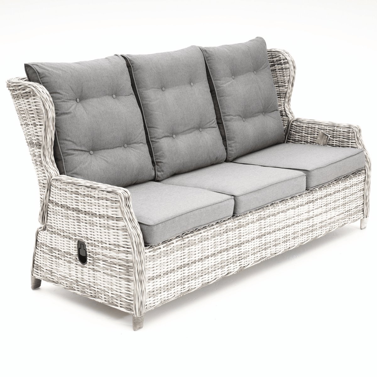 Anglesea Recliner 4pce Lounge Setting with Adjustable Height Table - Zen White - Lume Outdoor Living