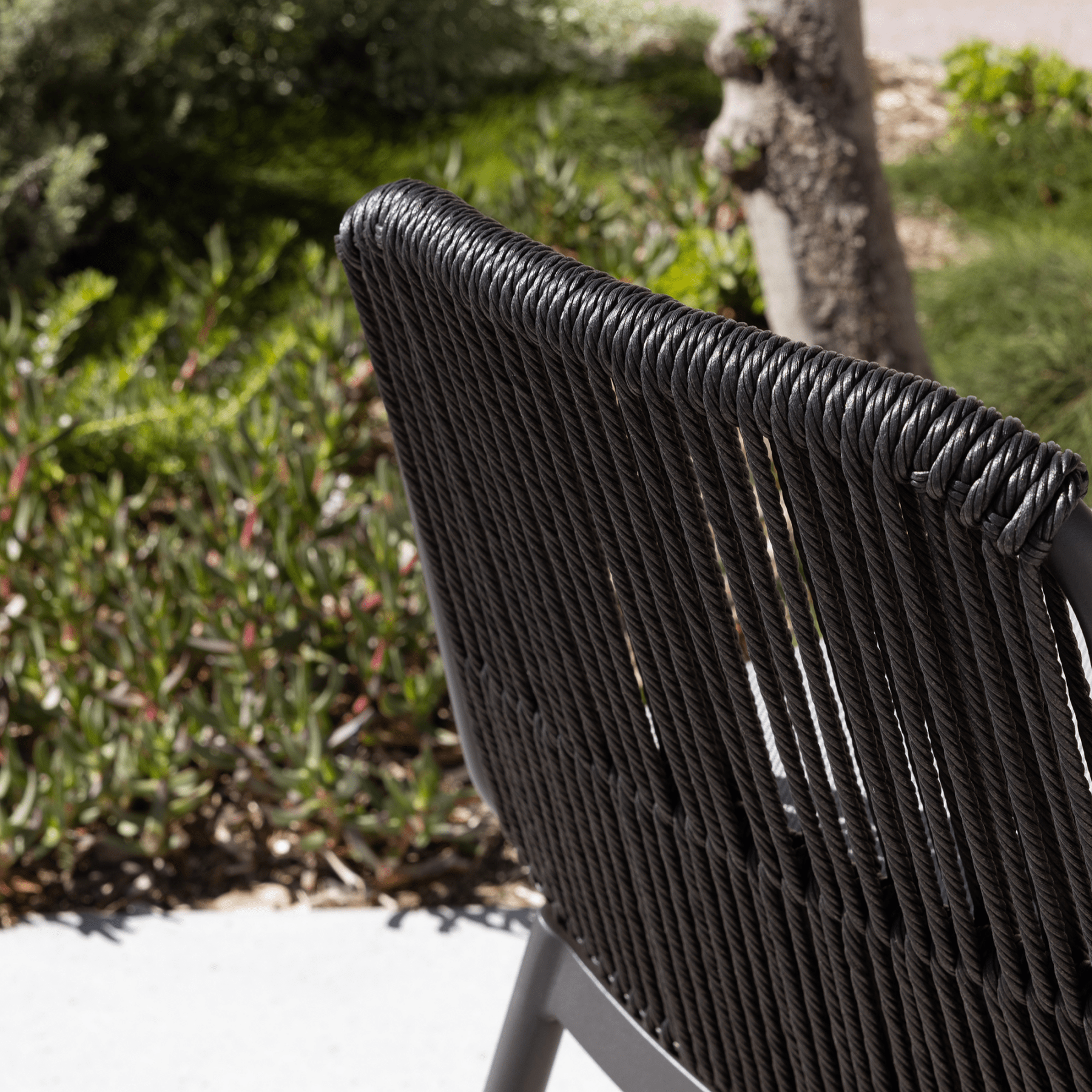 Arona armless outdoor dining chair - charcoal - Lume Outdoor Living