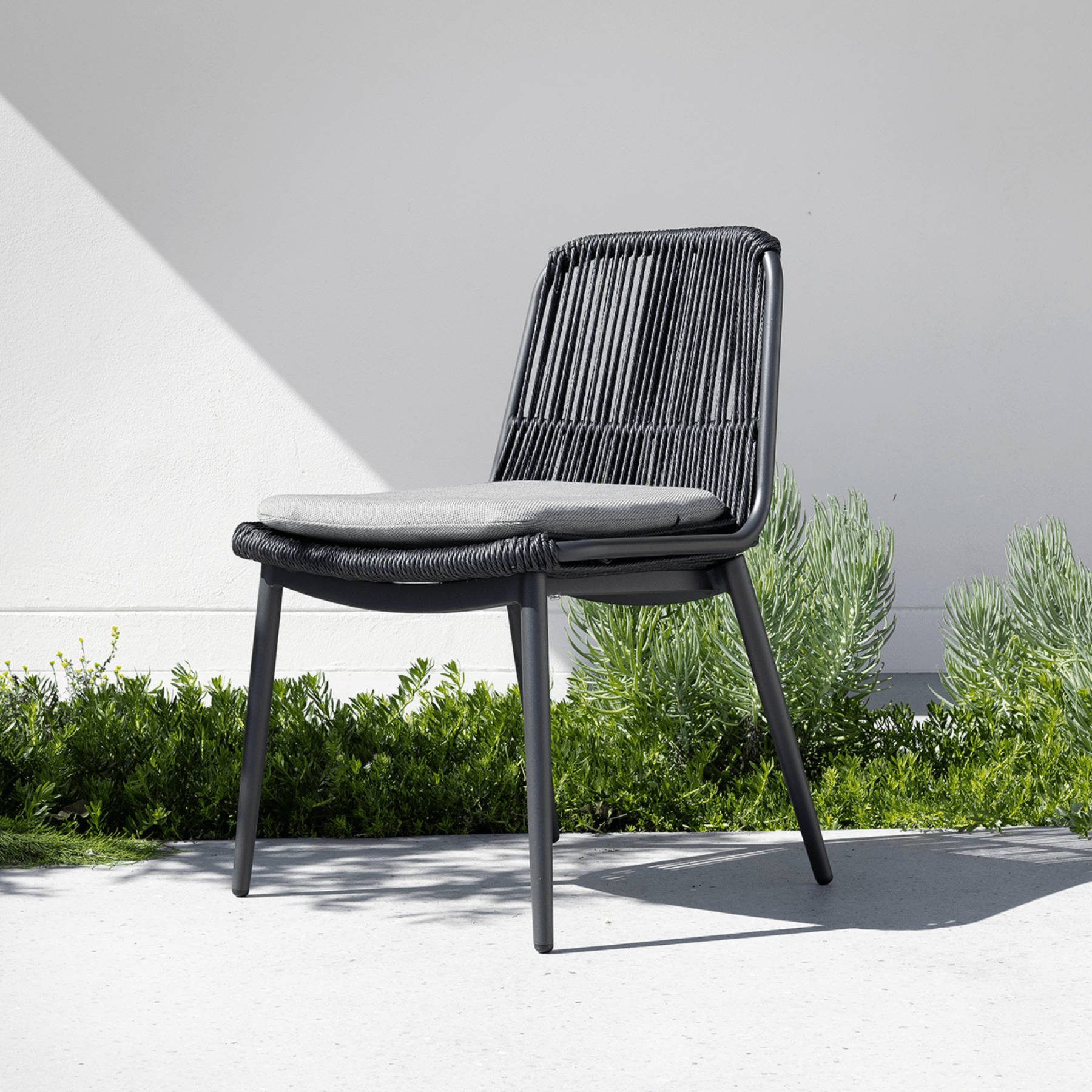 Arona armless outdoor dining chair - charcoal - Lume Outdoor Living