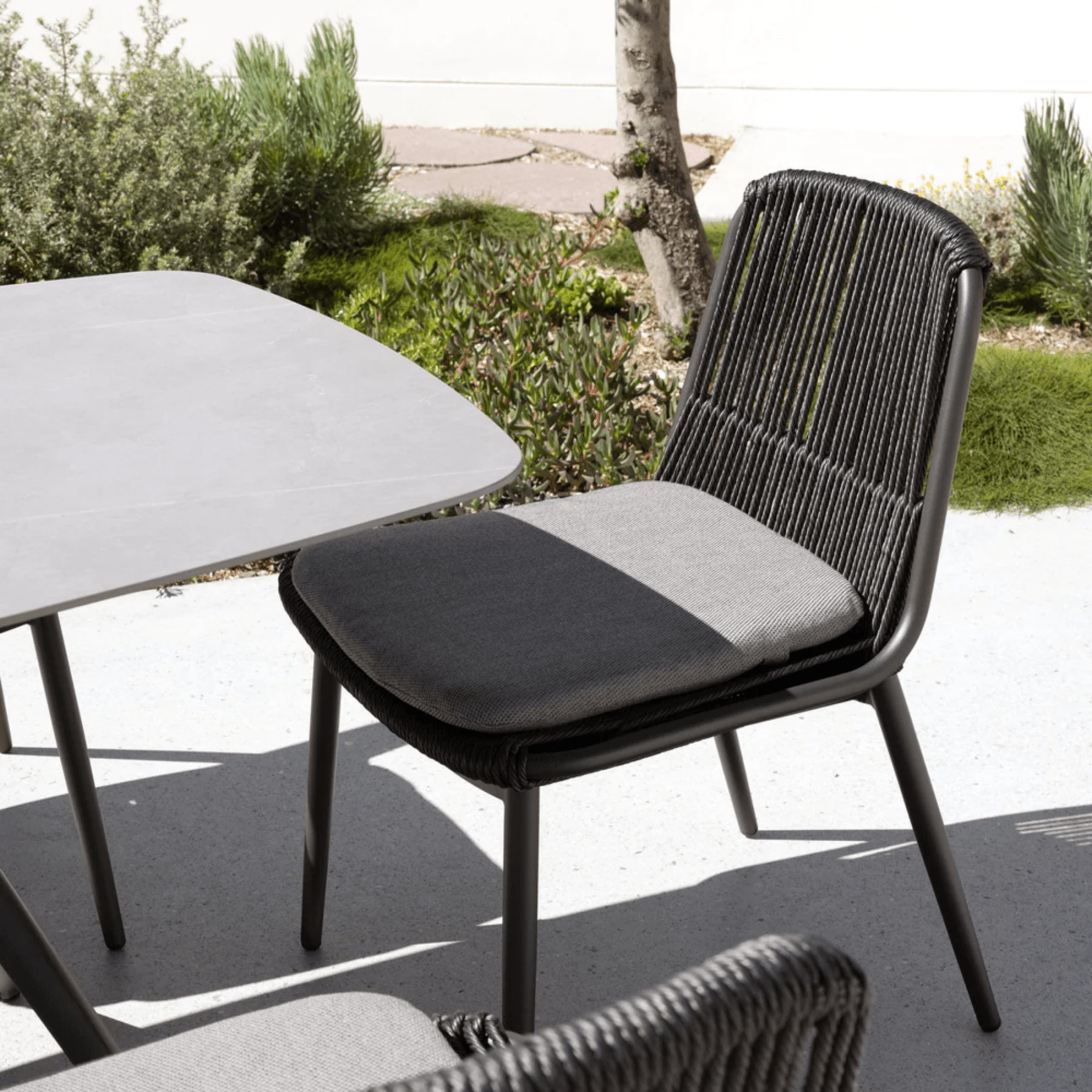 Arona armless outdoor dining chair - charcoal - Lume Outdoor Living