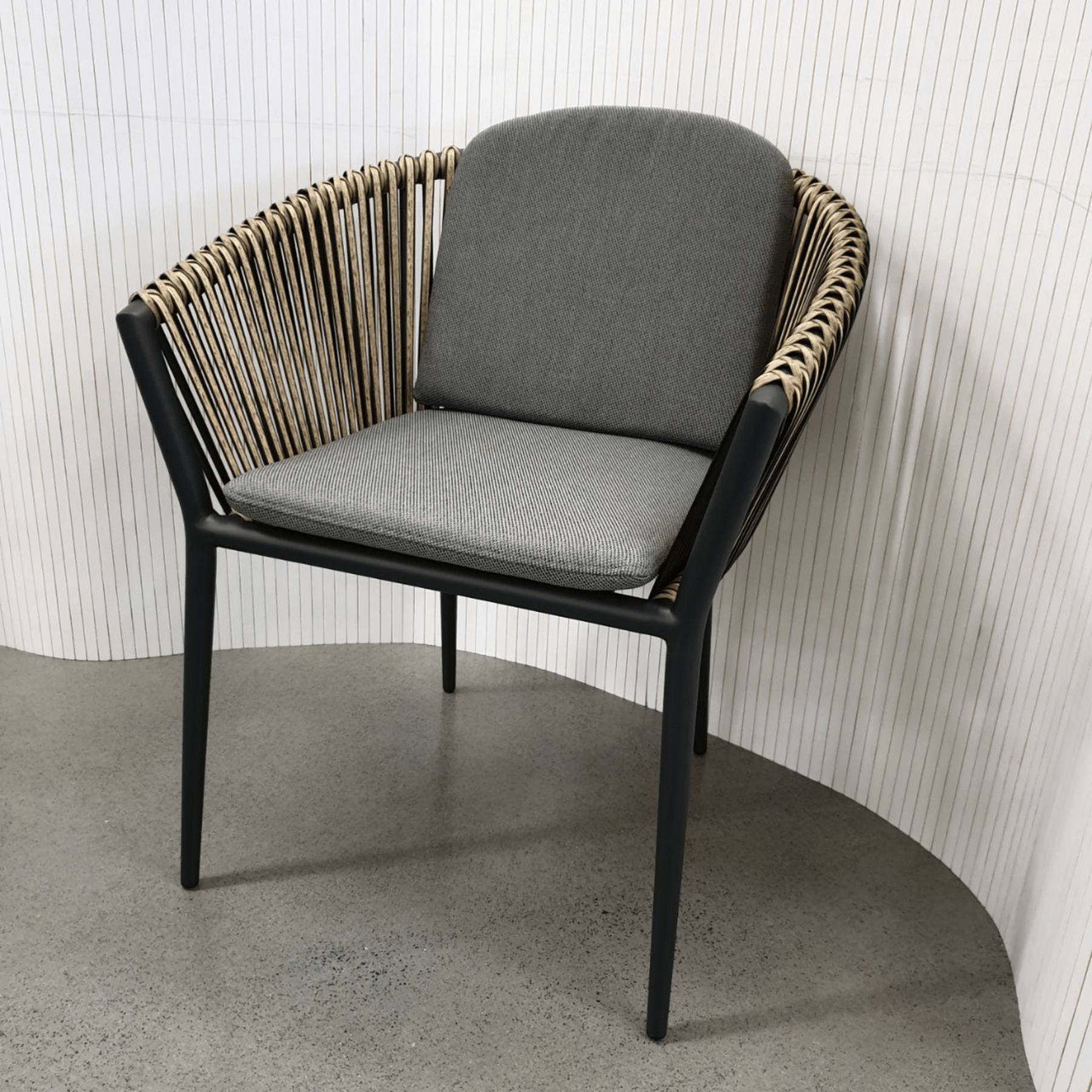 Artemis Outdoor Dining Chair - Charcoal Peapod - Lume Outdoor Living