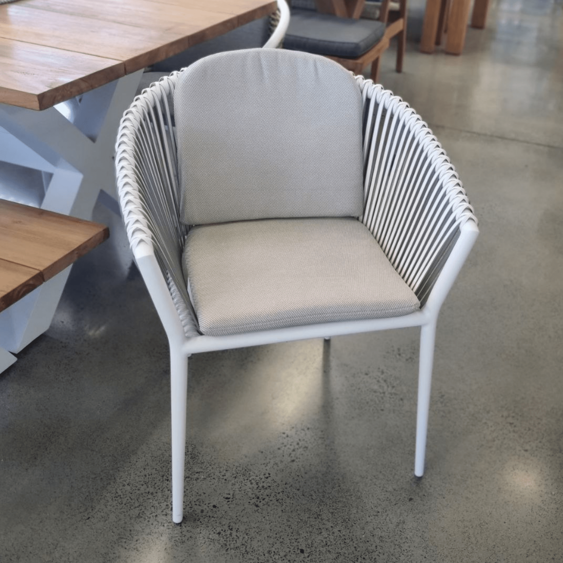 Artemis Outdoor Dining Chair - White Peapod - Lume Outdoor Living