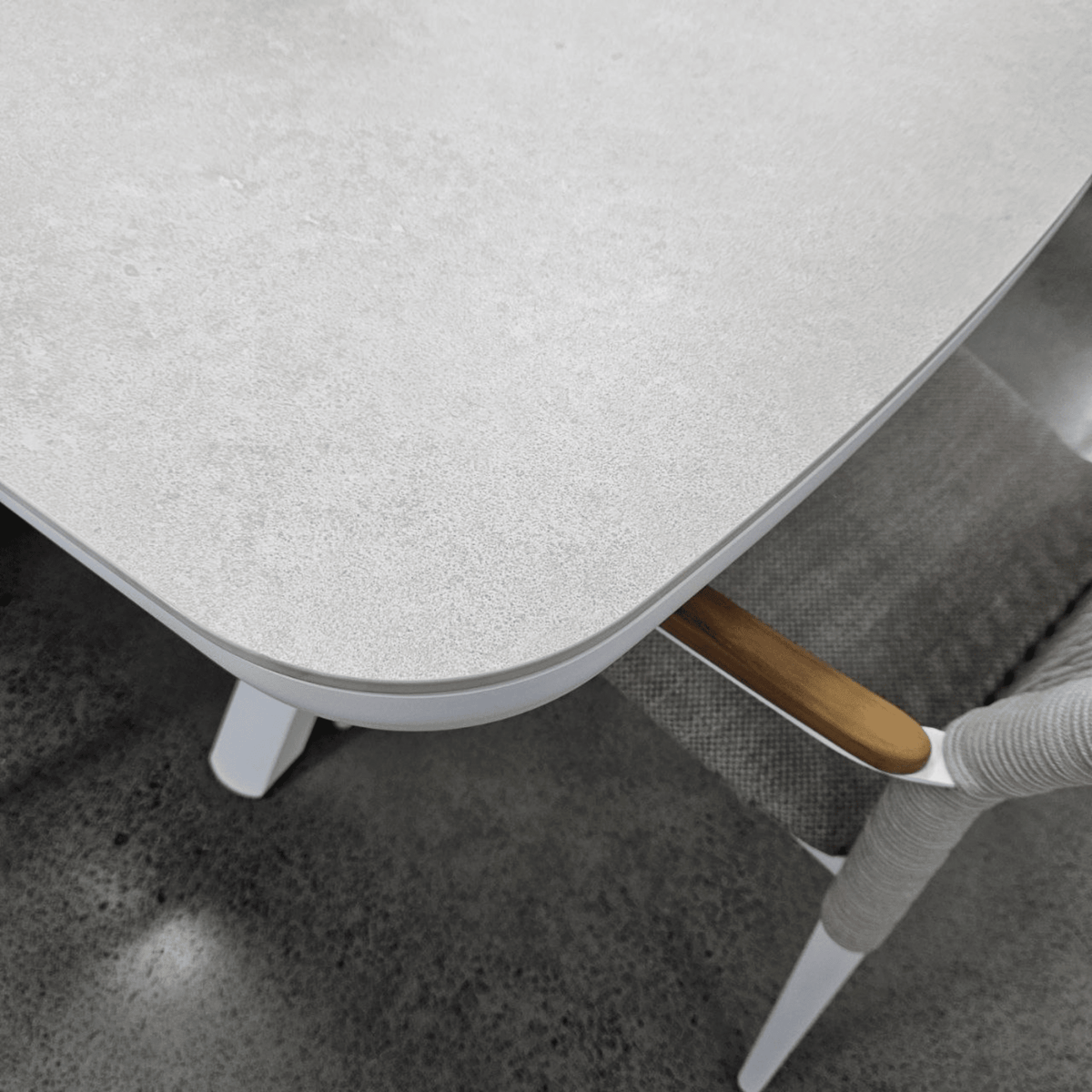 Ashton 220x100cm Dining Table - White/Cream - Lume Outdoor Living