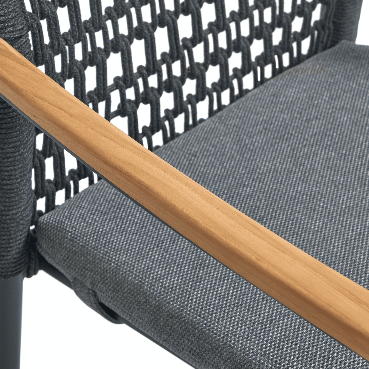Ashton Extendable & Addis Rope 200-260x100cm 9pce Dining Setting - Charcoal - Lume Outdoor Living