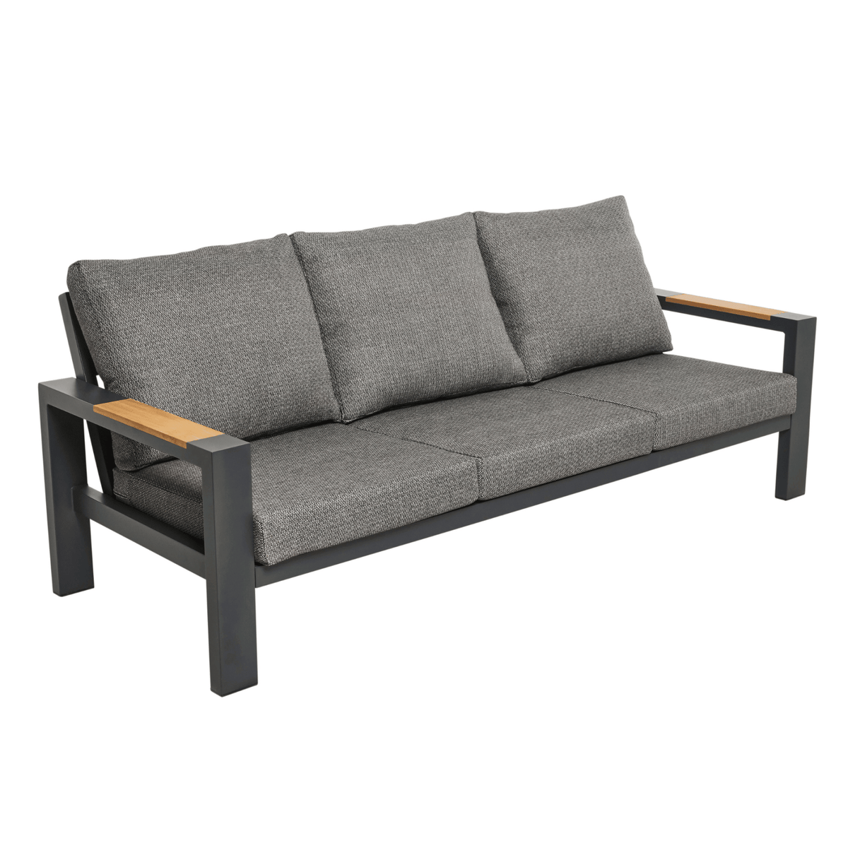 Aspen Teak Detail 4pce Lounge Setting - Charcoal/Charcoal Texture - Lume Outdoor Living