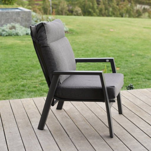 Ballina Recliner 4pce Lounge Setting with 3-seater & Memphis Coffee Table - Charcoal