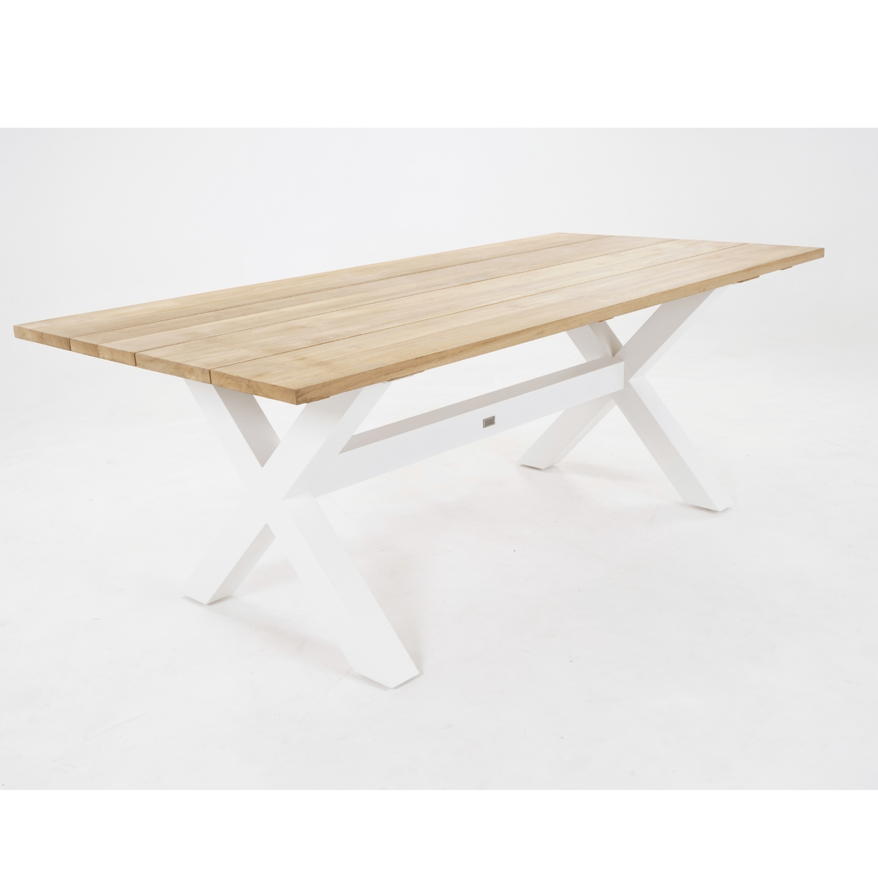 Bellona outdoor bench setting - white 210cm - Lume Outdoor Living