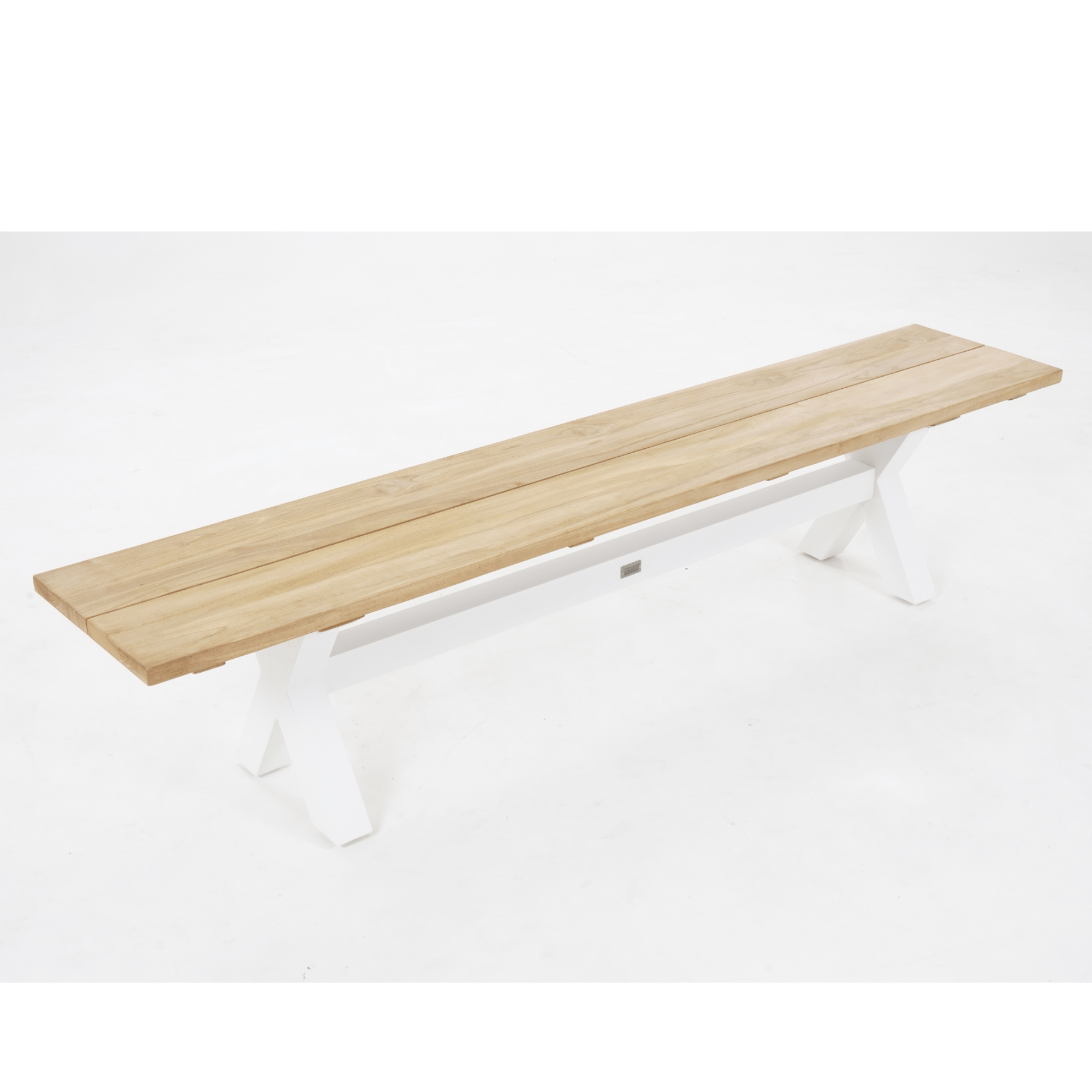 Bellona outdoor bench setting - white 210cm - Lume Outdoor Living