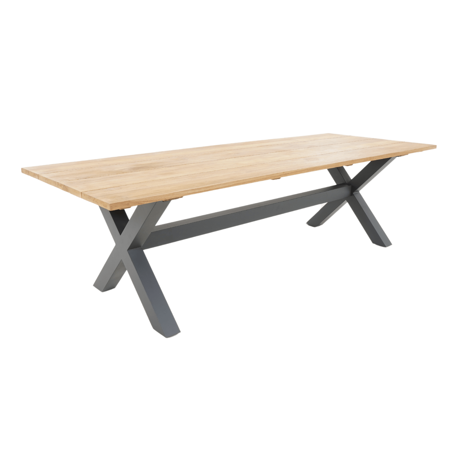 Bellona Teak & Aluminium Outdoor Dining Table - Charcoal - Lume Outdoor Living