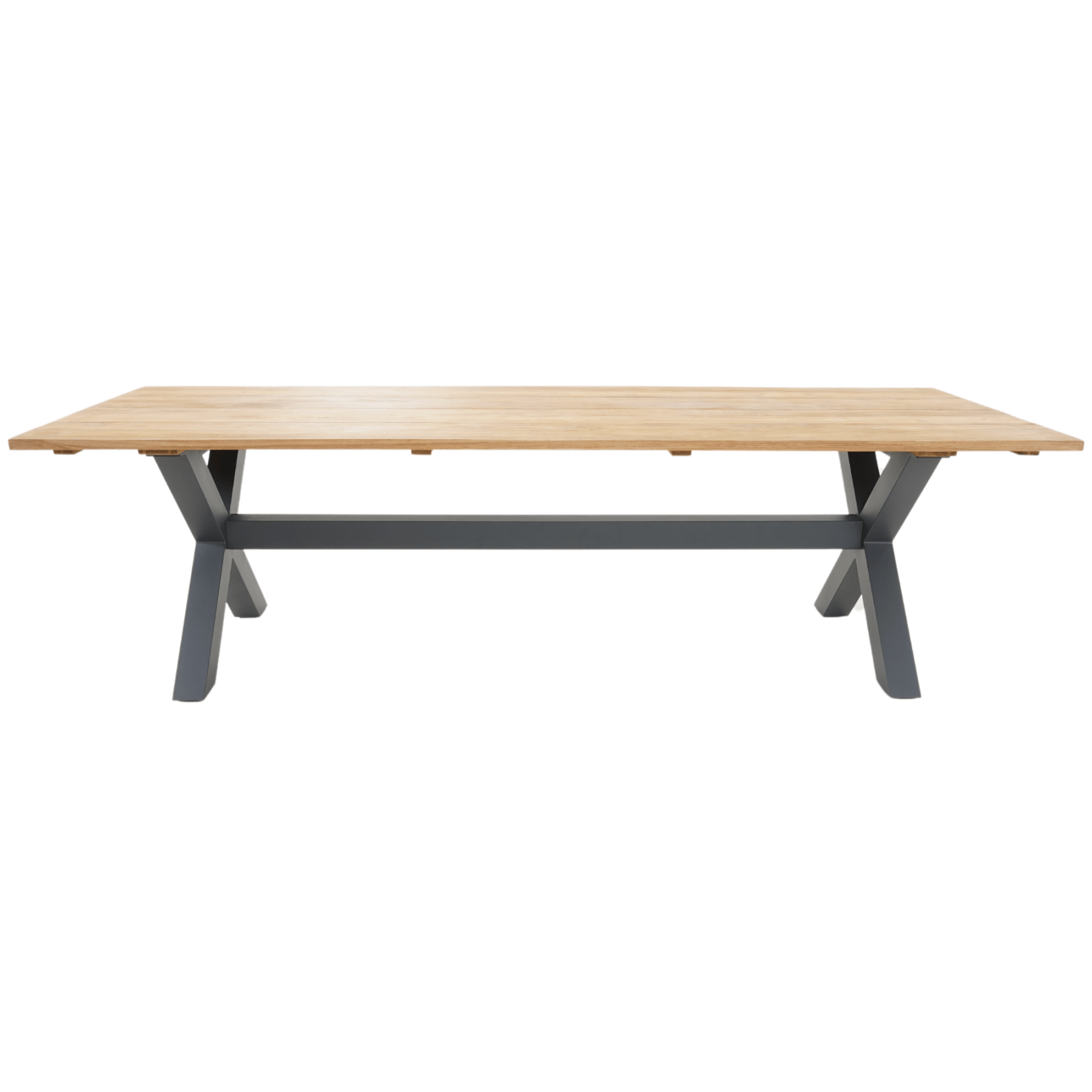 Bellona Teak & Aluminium Outdoor Dining Table - Charcoal - Lume Outdoor Living