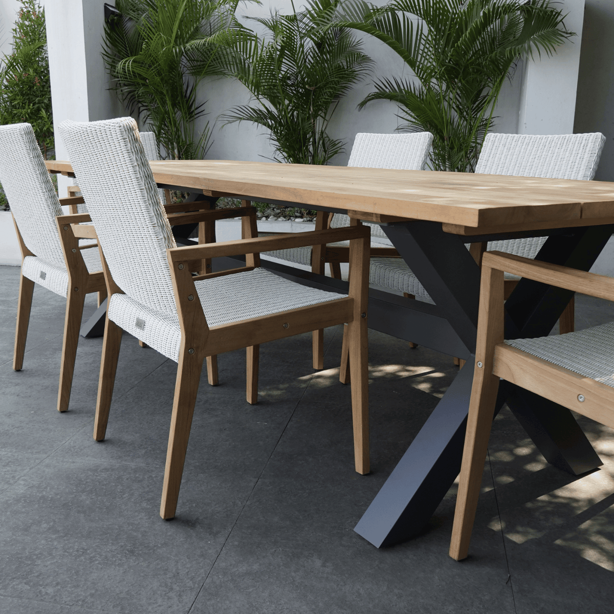Bellona & Winton 210x100cm 7pce Dining Setting - Lume Outdoor Living
