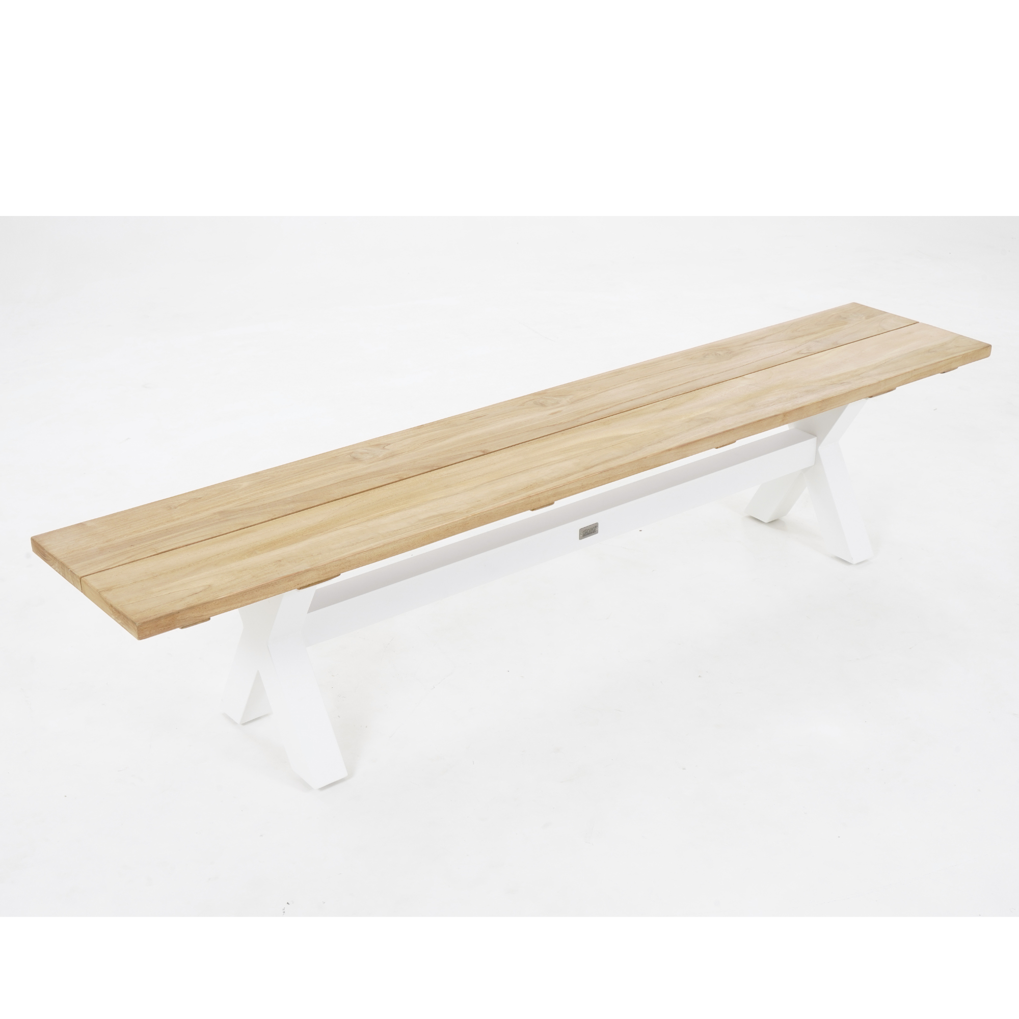 Bellona outdoor bench setting - white 210cm