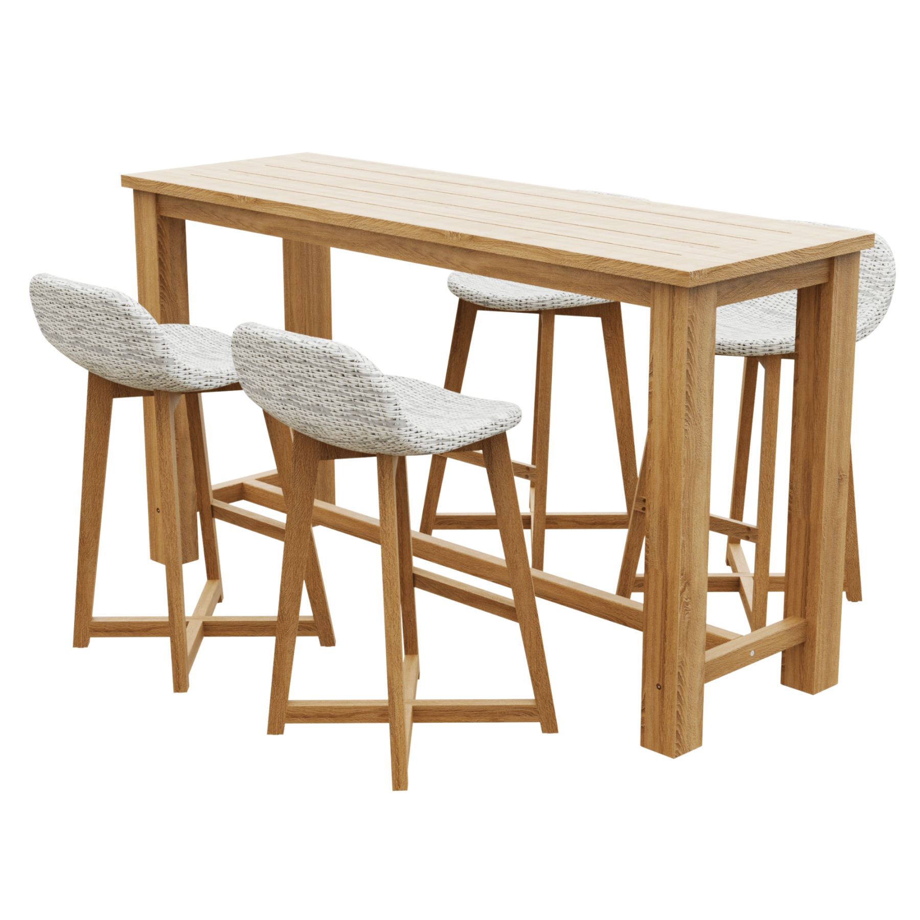 Belmont 180cm table with Danske bar stool - Kubu grey - 5 piece outdoor bar setting - Lume Outdoor Living