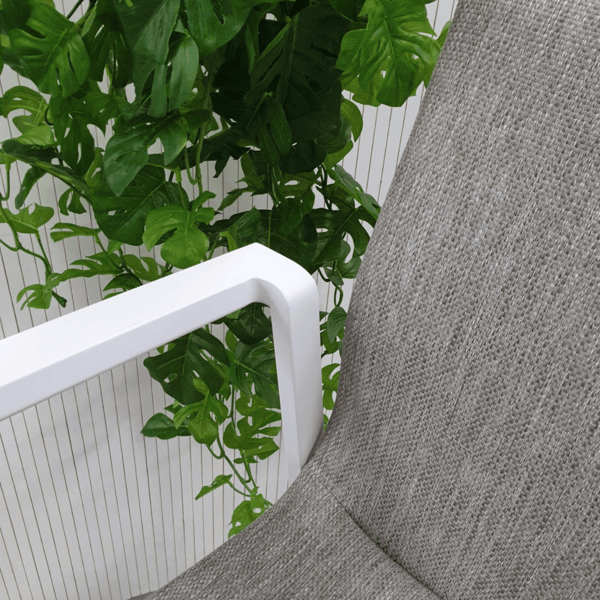 Bronte Bar Chair - White/Taupe - Lume Outdoor Living