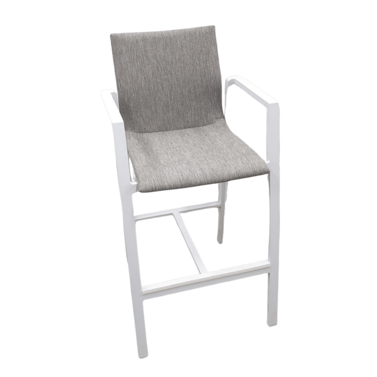 Bronte Bar Chair - White/Taupe - Lume Outdoor Living