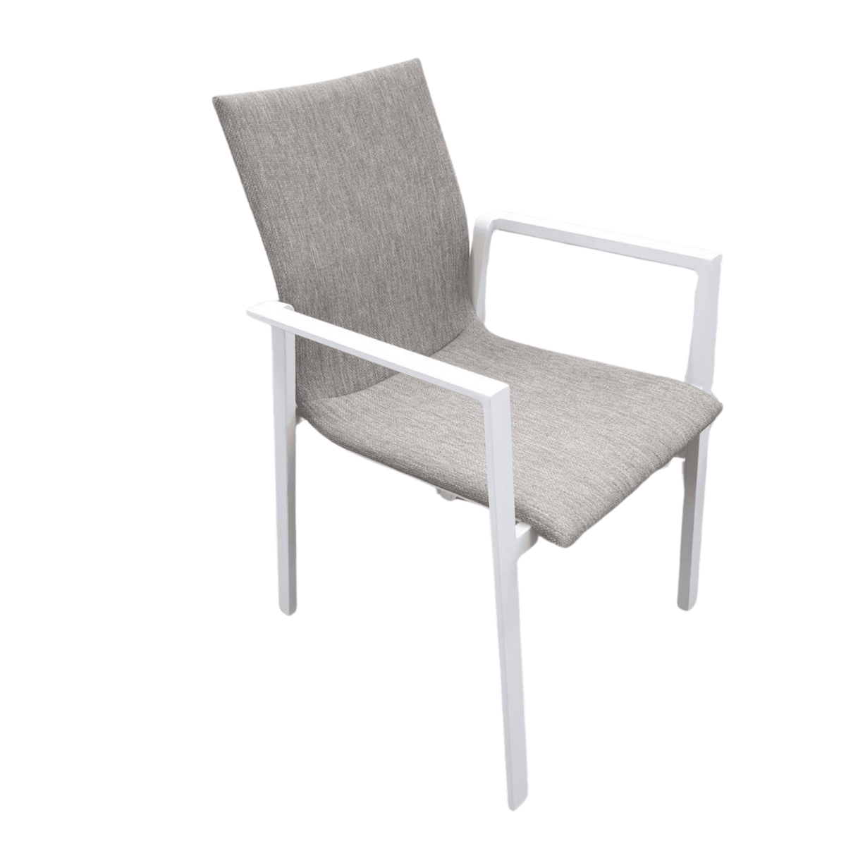 Bronte Dining Chair - White/Taupe - Lume Outdoor Living
